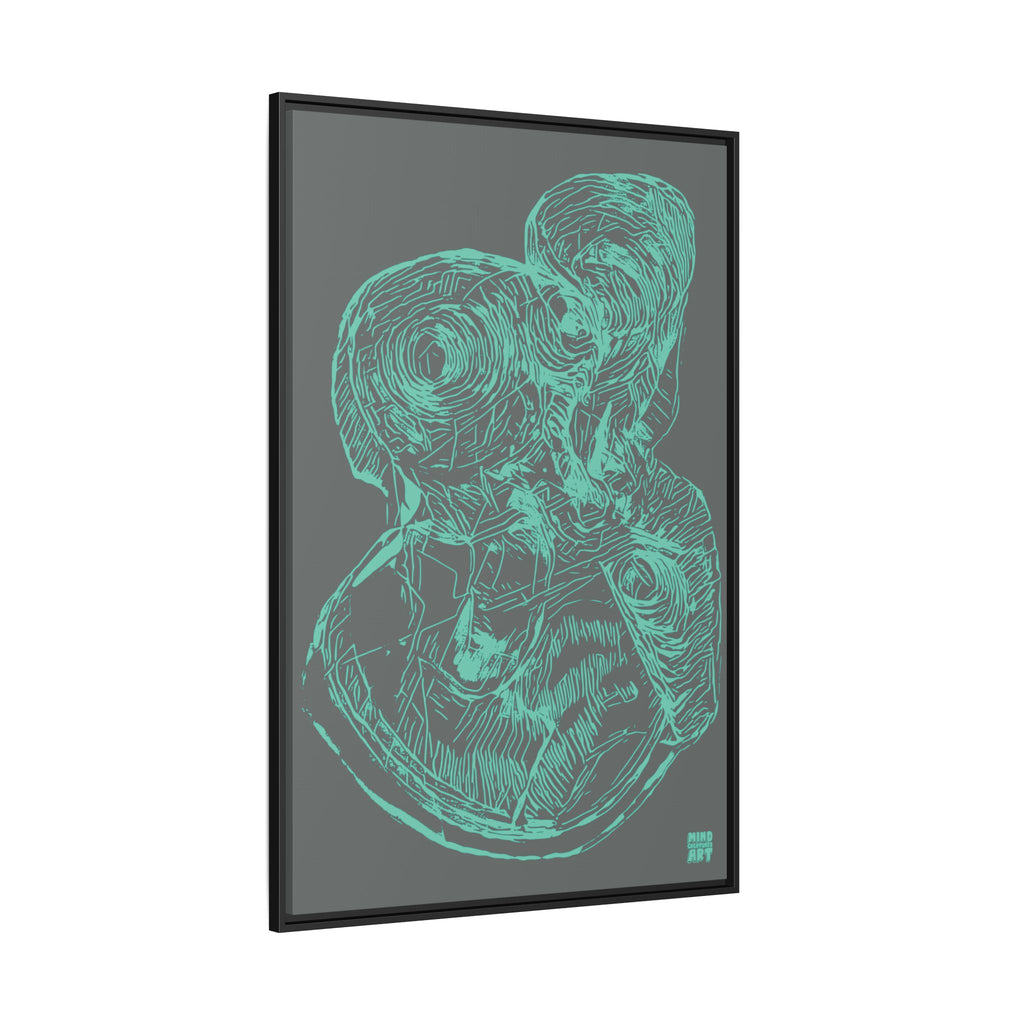 Curiosity (Teal, Dark Gray Background) Matte Canvas, Framed