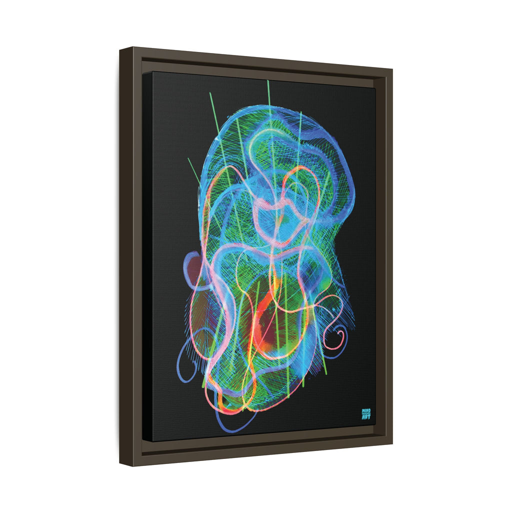Davy Jones (Electric Blue & Green, Black Background) Matte Canvas, Framed