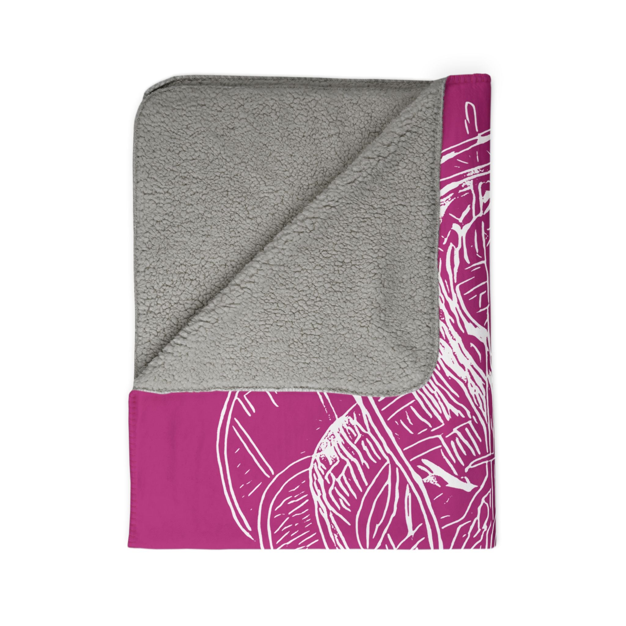 Jelly Jam (White, Pink Background) Fleece Sherpa Blanket