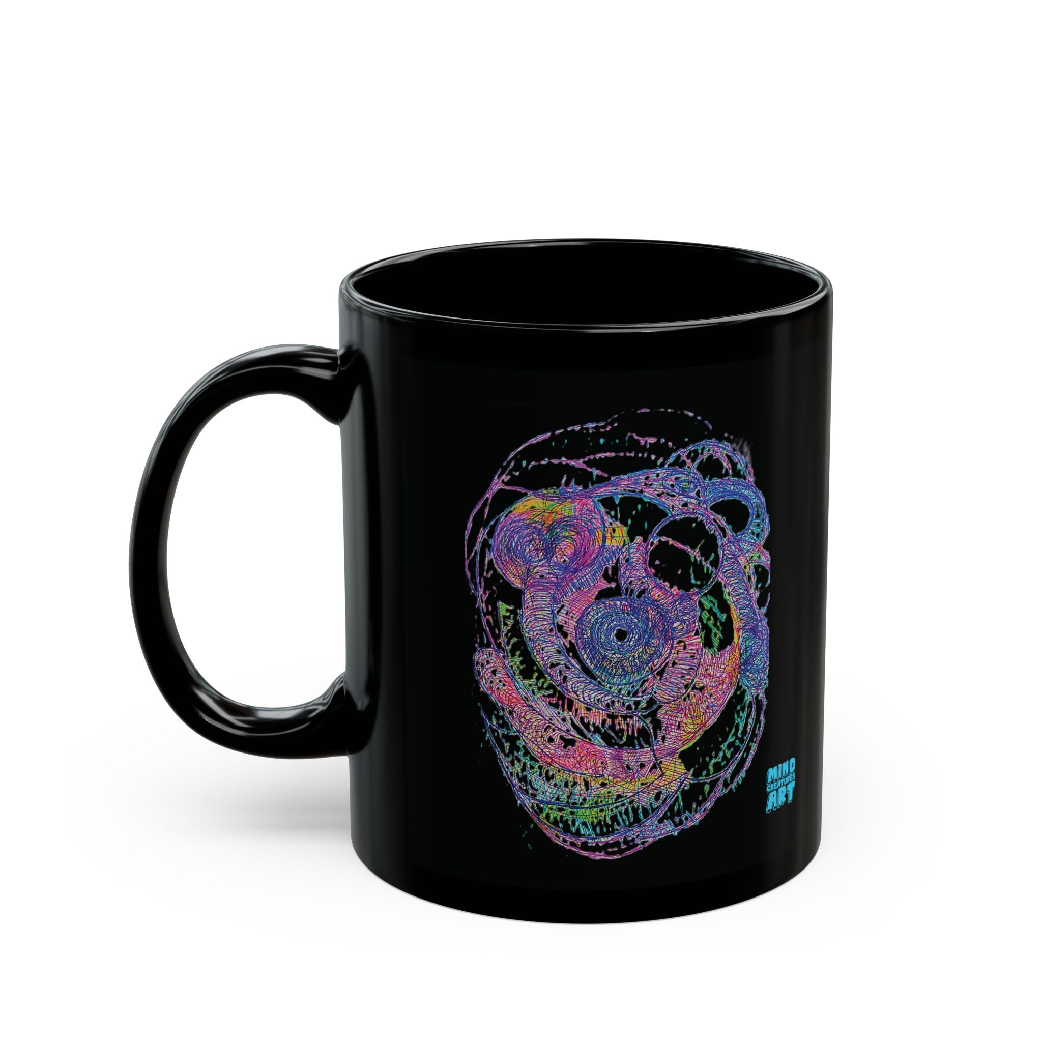 Spiraling Black Ceramic Mug (11oz, 15oz)