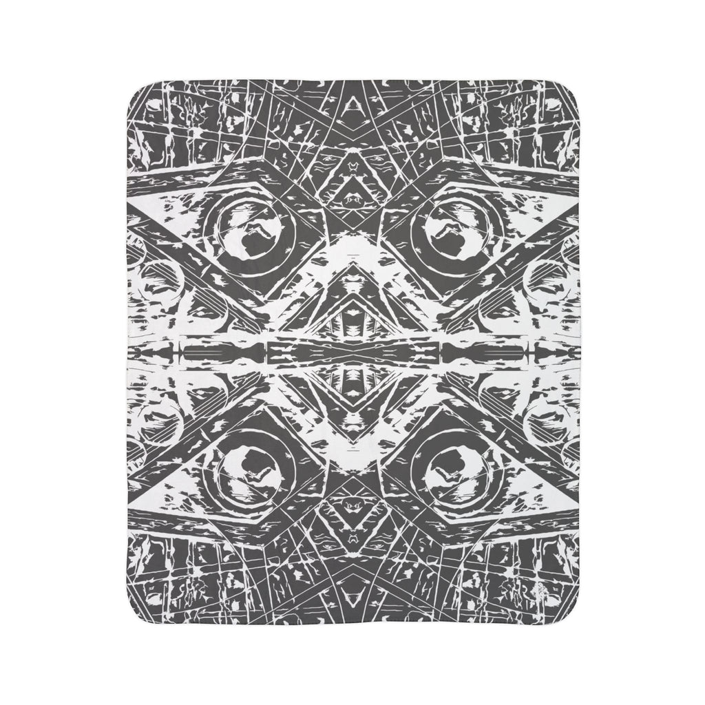 Love (White, Mirror, Dark Gray Background) Fleece Sherpa Blanket