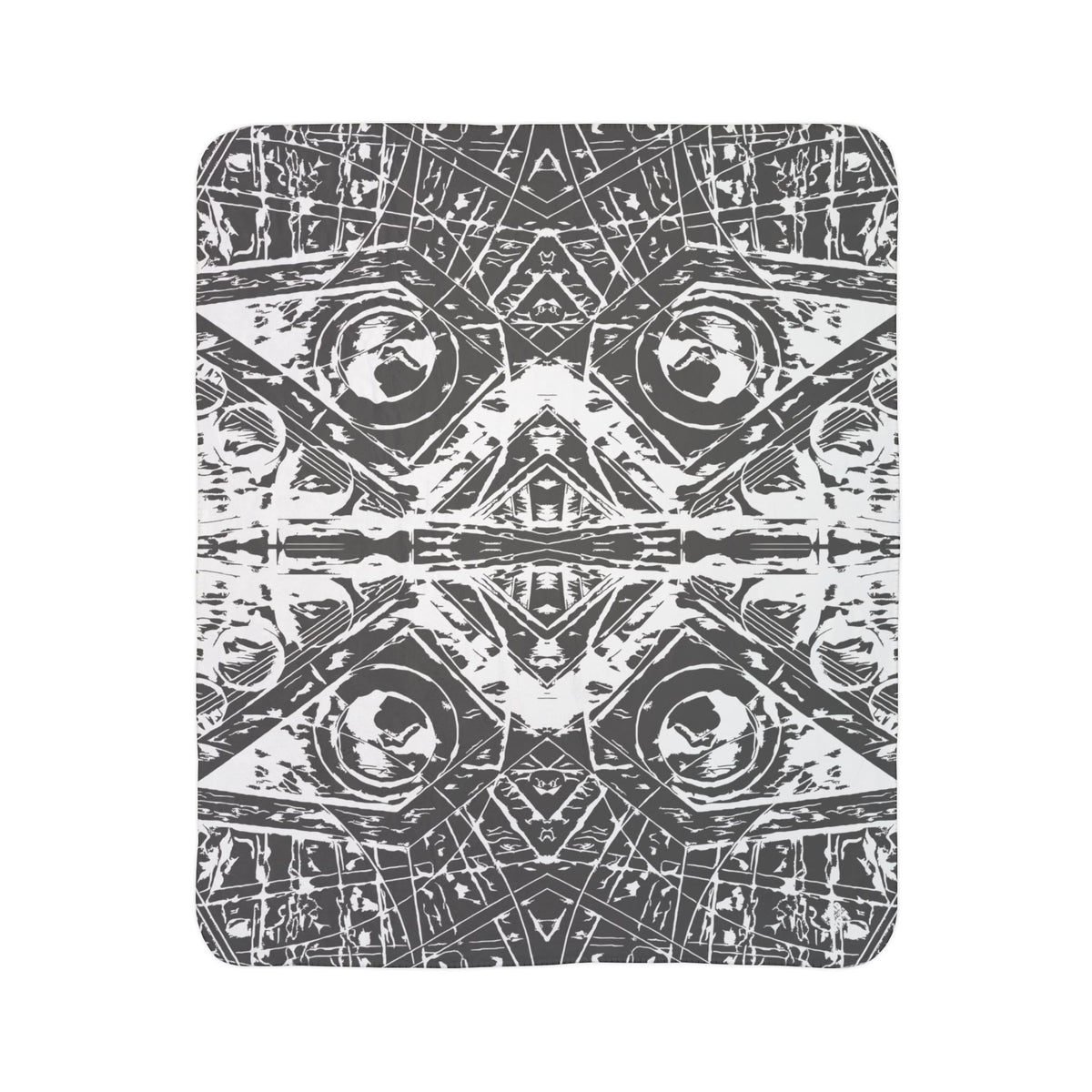 Love (White, Mirror, Dark Gray Background) Fleece Sherpa Blanket
