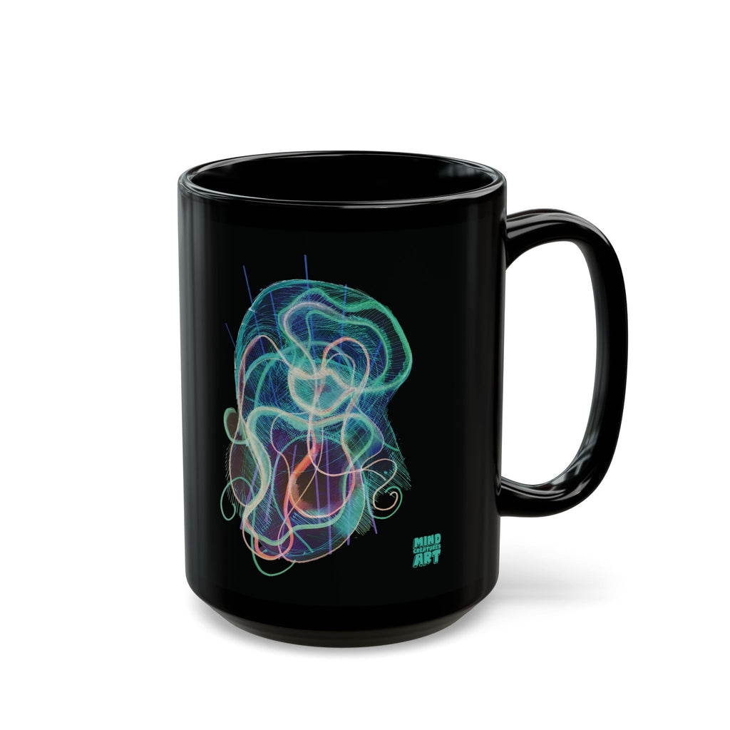 Davy Jones (Electric Teal) Black Ceramic Mug (11oz, 15oz)