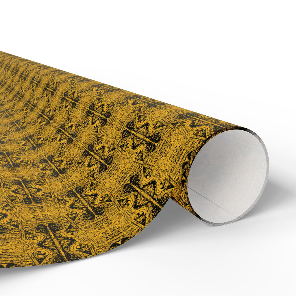 Love (Black, Yellow Background) Heavy Wrapping Paper