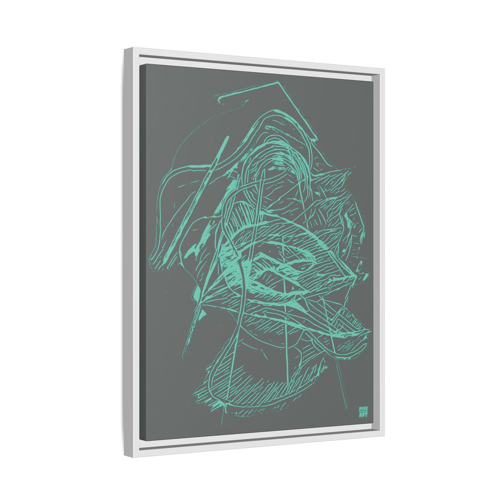 Dive Reflex (Teal, Dark Gray Background) Matte Canvas, Framed