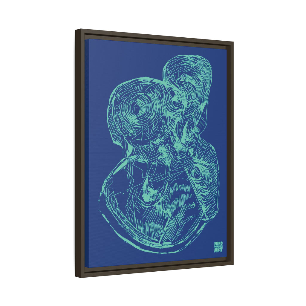 Curiosity (Teal, Dark Blue Background) Matte Canvas, Framed
