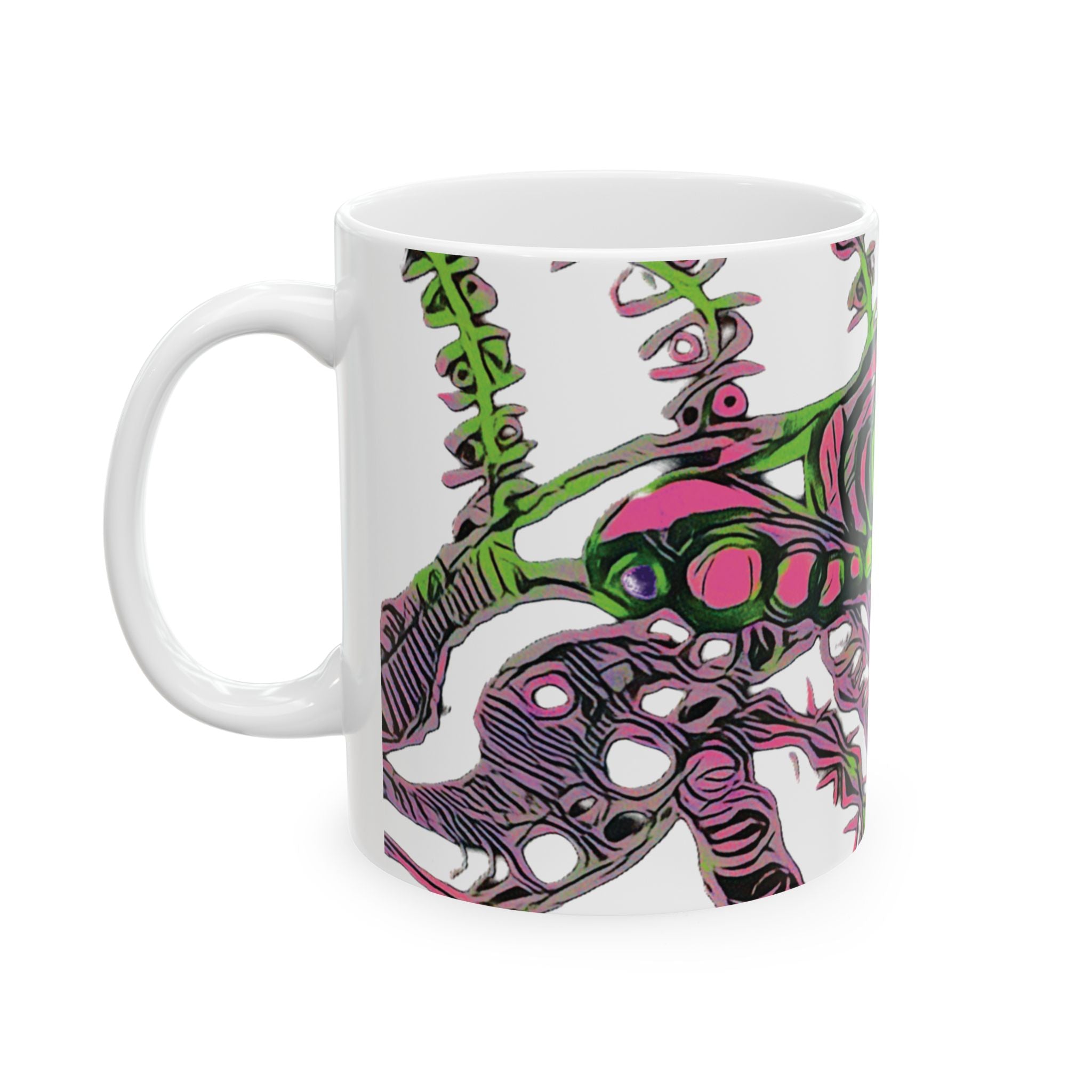 Vessel (Neon) White Ceramic Mug, (11oz, 15oz)