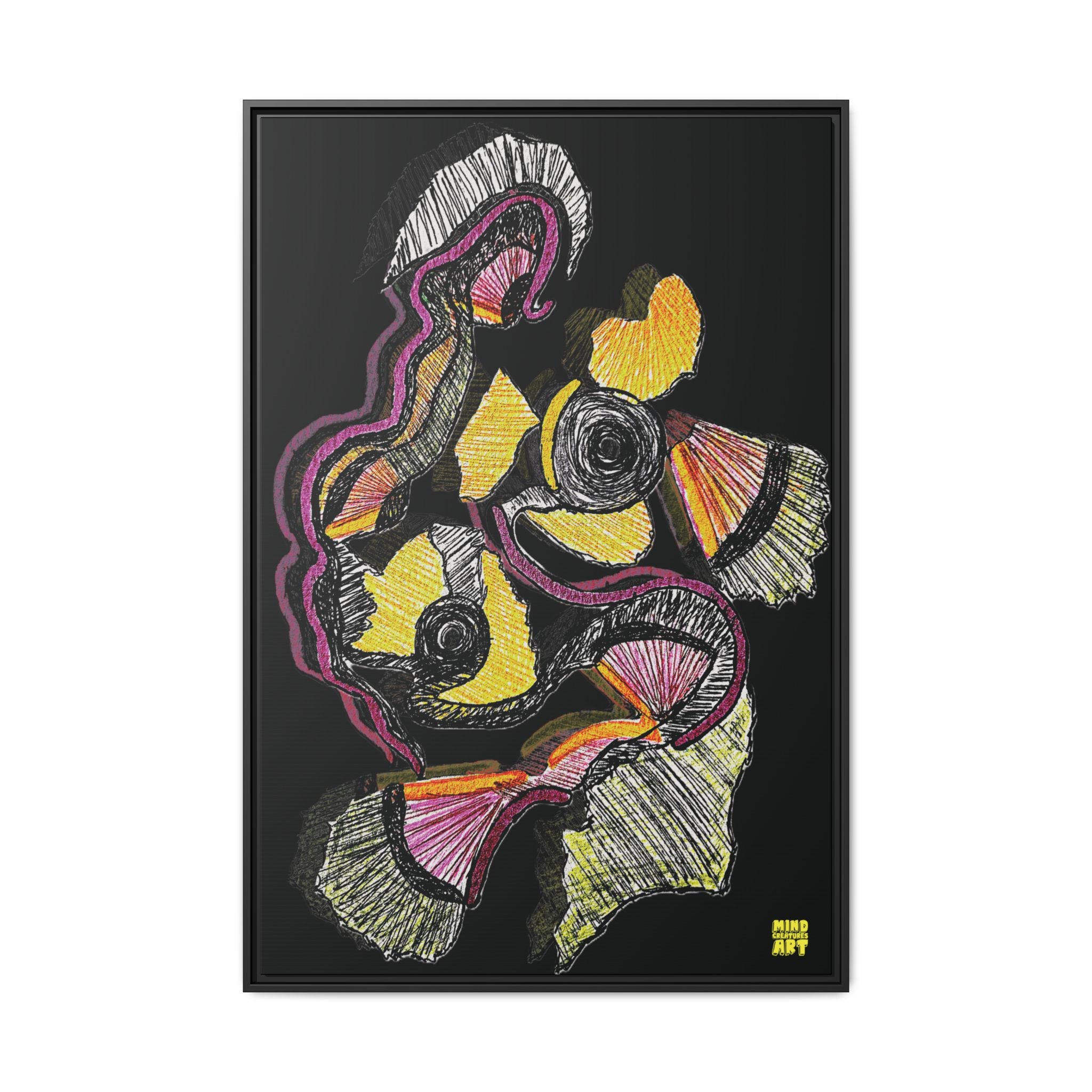 Crimson Teacher (Black Background) Matte Canvas, Framed