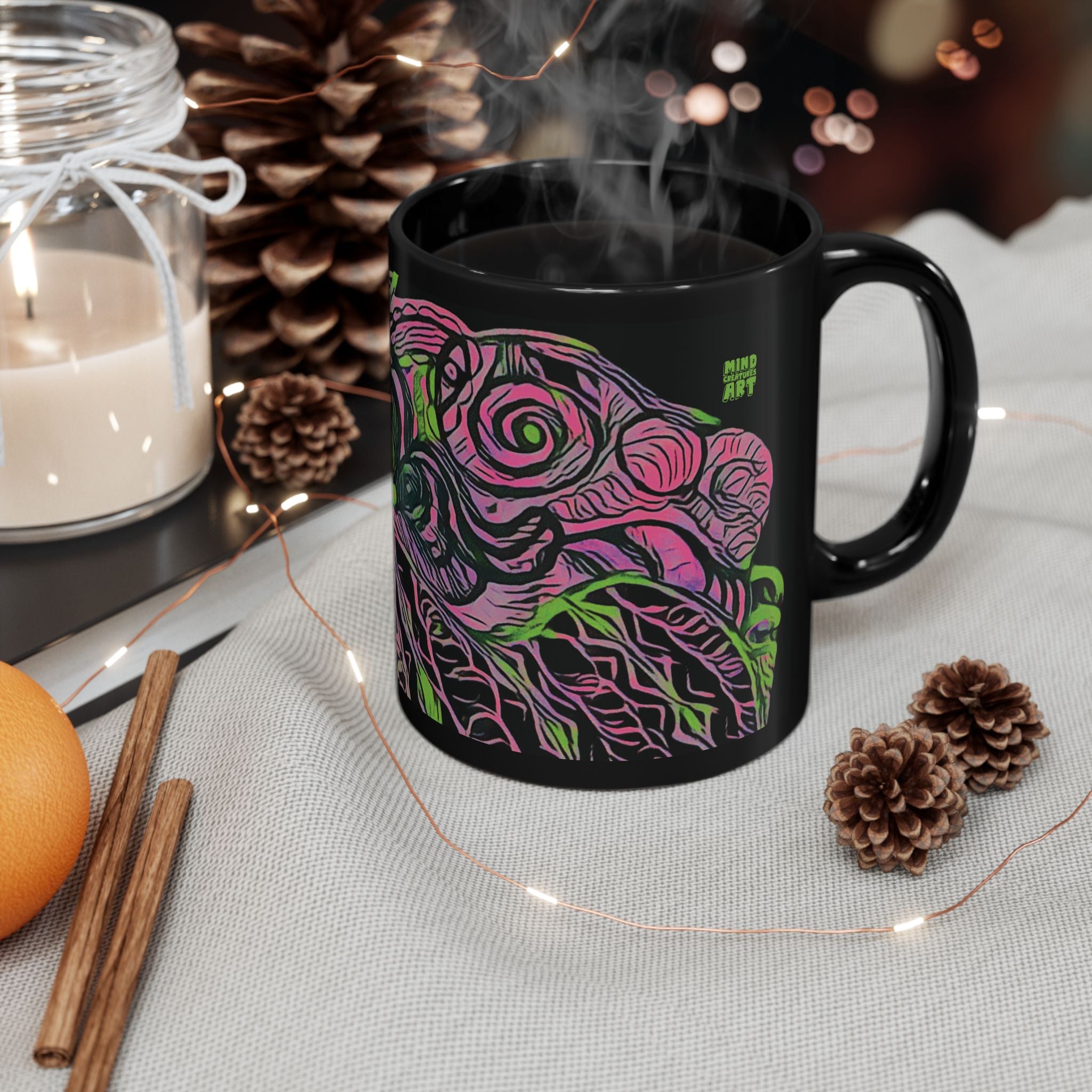 Vessel (Neon) Black Ceramic Mug (11oz, 15oz)