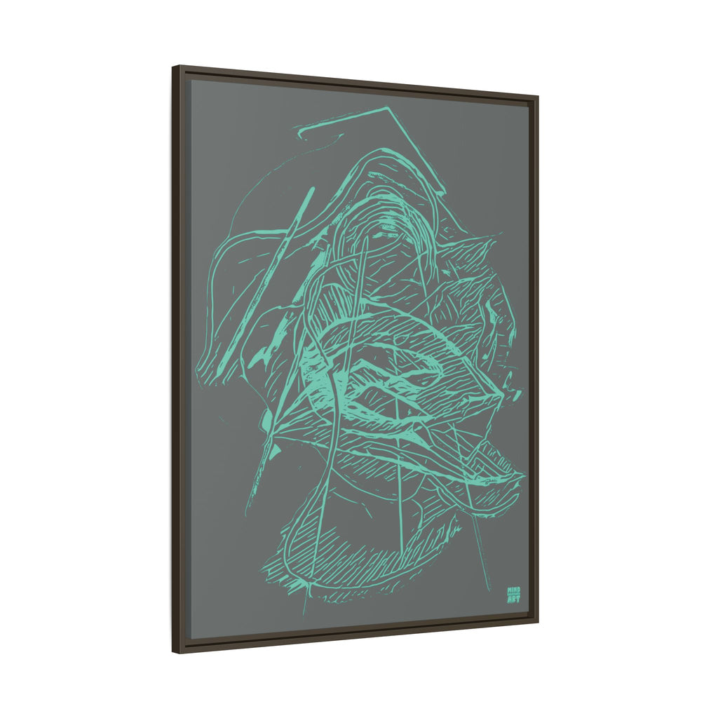 Dive Reflex (Teal, Dark Gray Background) Matte Canvas, Framed