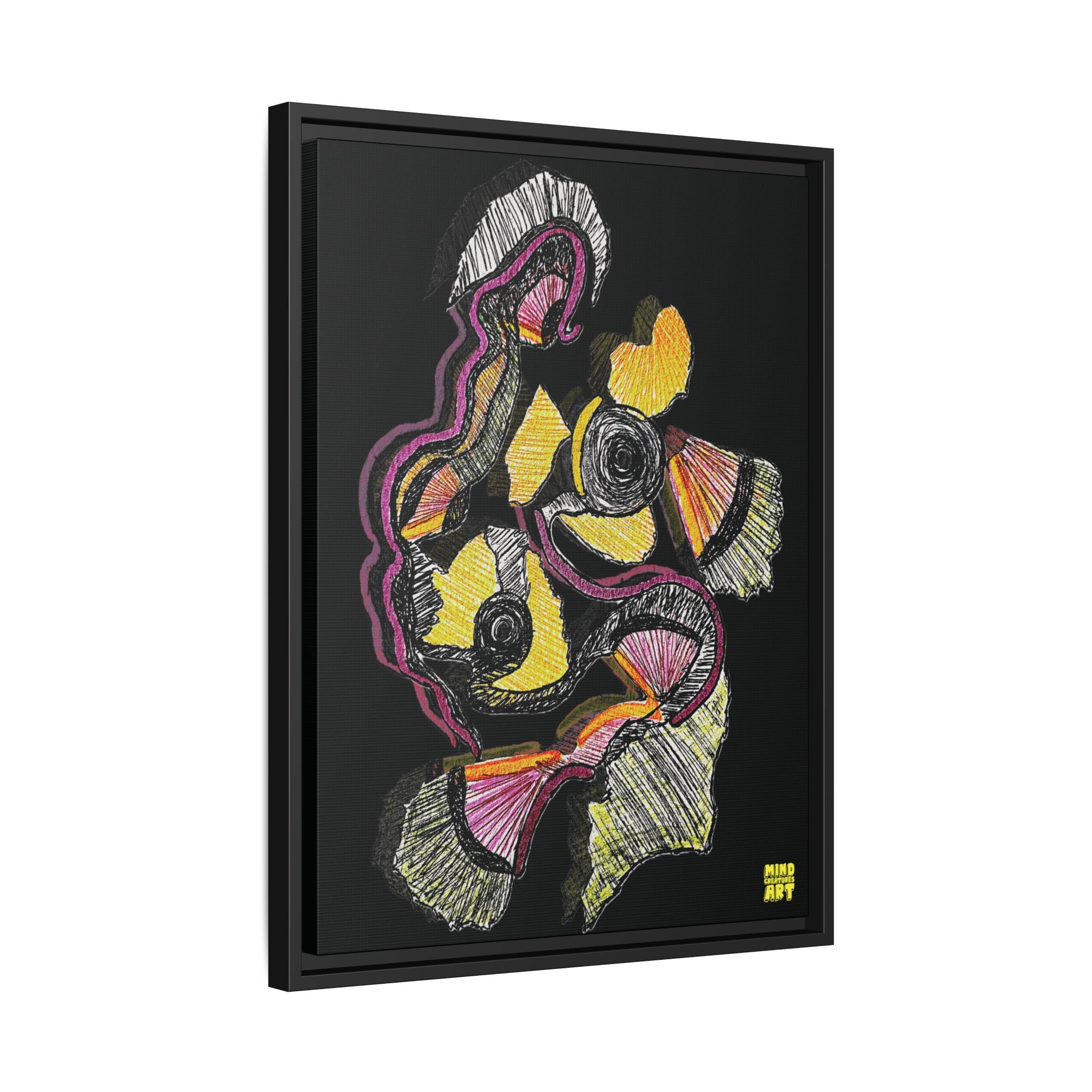 Crimson Teacher (Black Background) Matte Canvas, Framed