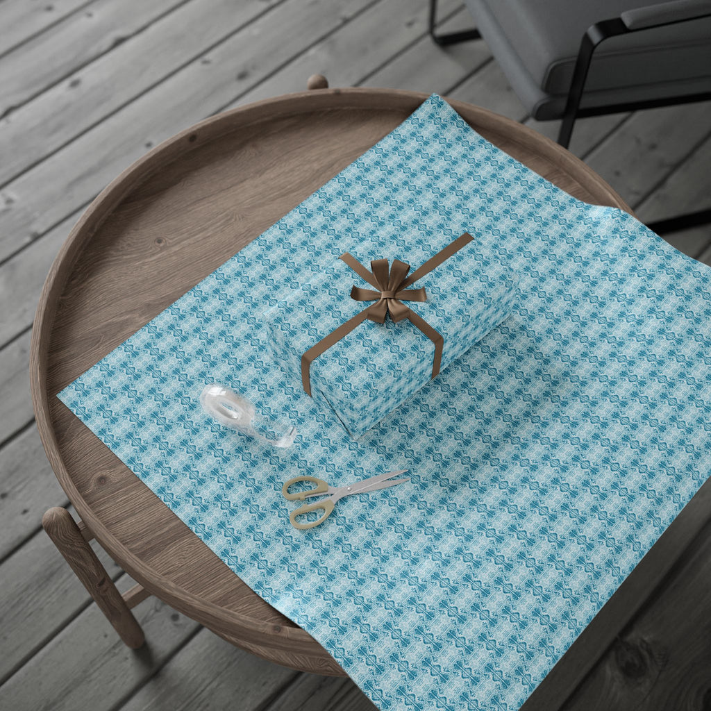 Love (Blue, White Background) Heavy Wrapping Paper