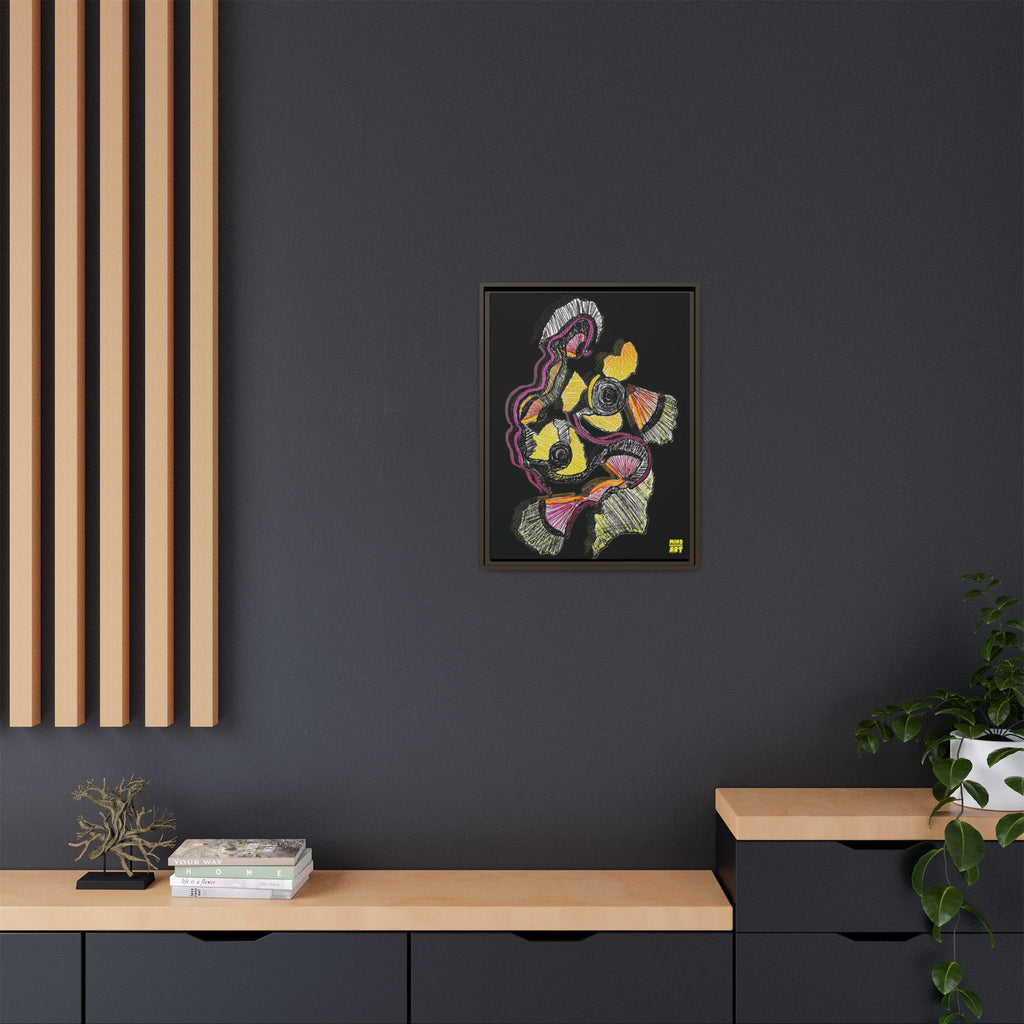 Crimson Teacher (Black Background) Matte Canvas, Framed