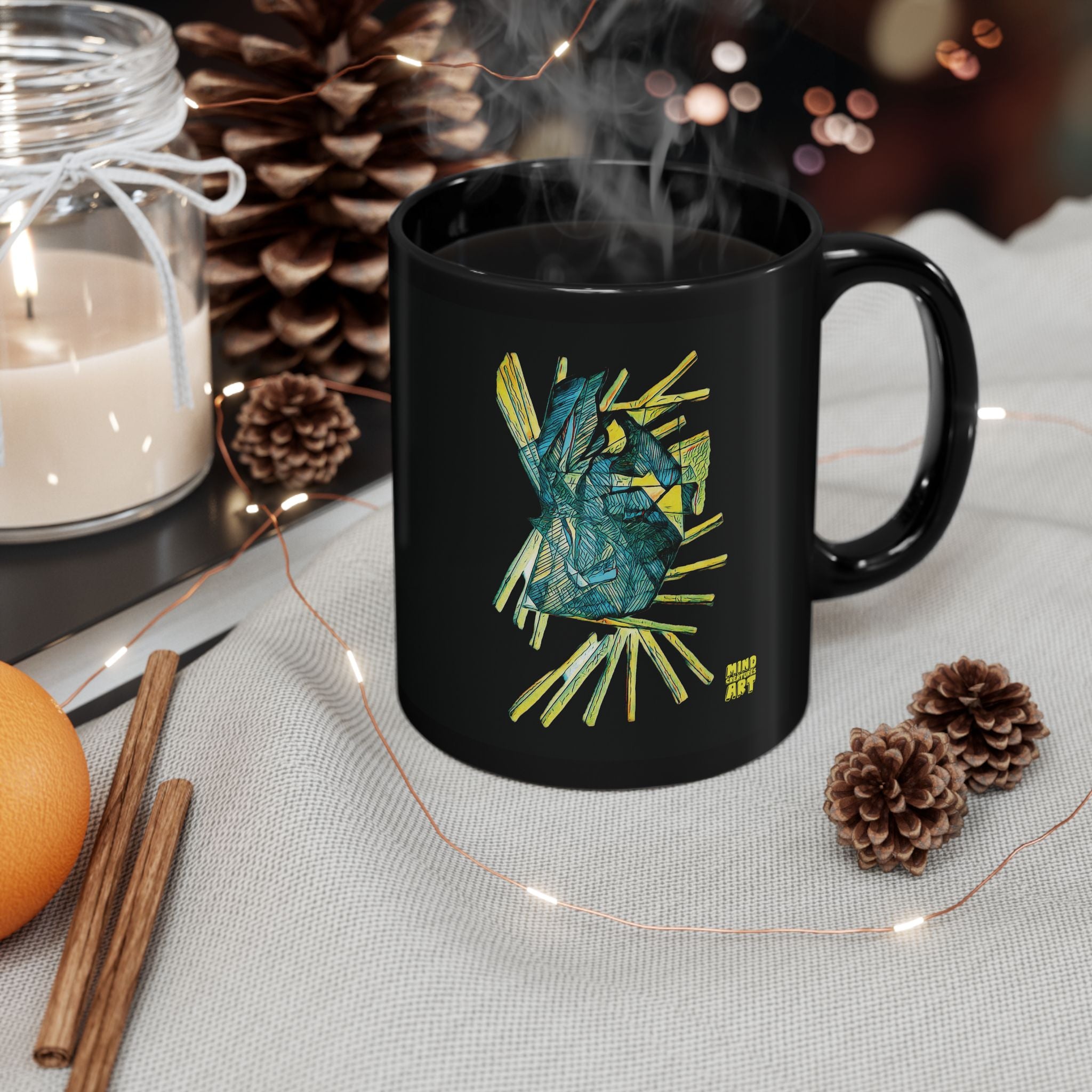 Lightspeed (Teal) Black Ceramic Mug (11oz, 15oz)
