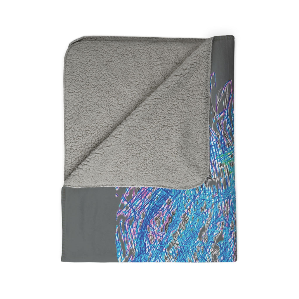 Party Monster (Dark Gray Background) Fleece Sherpa Blanket