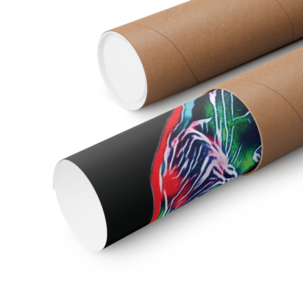 Curiosity (Red & Green, Black Background) Matte Poster