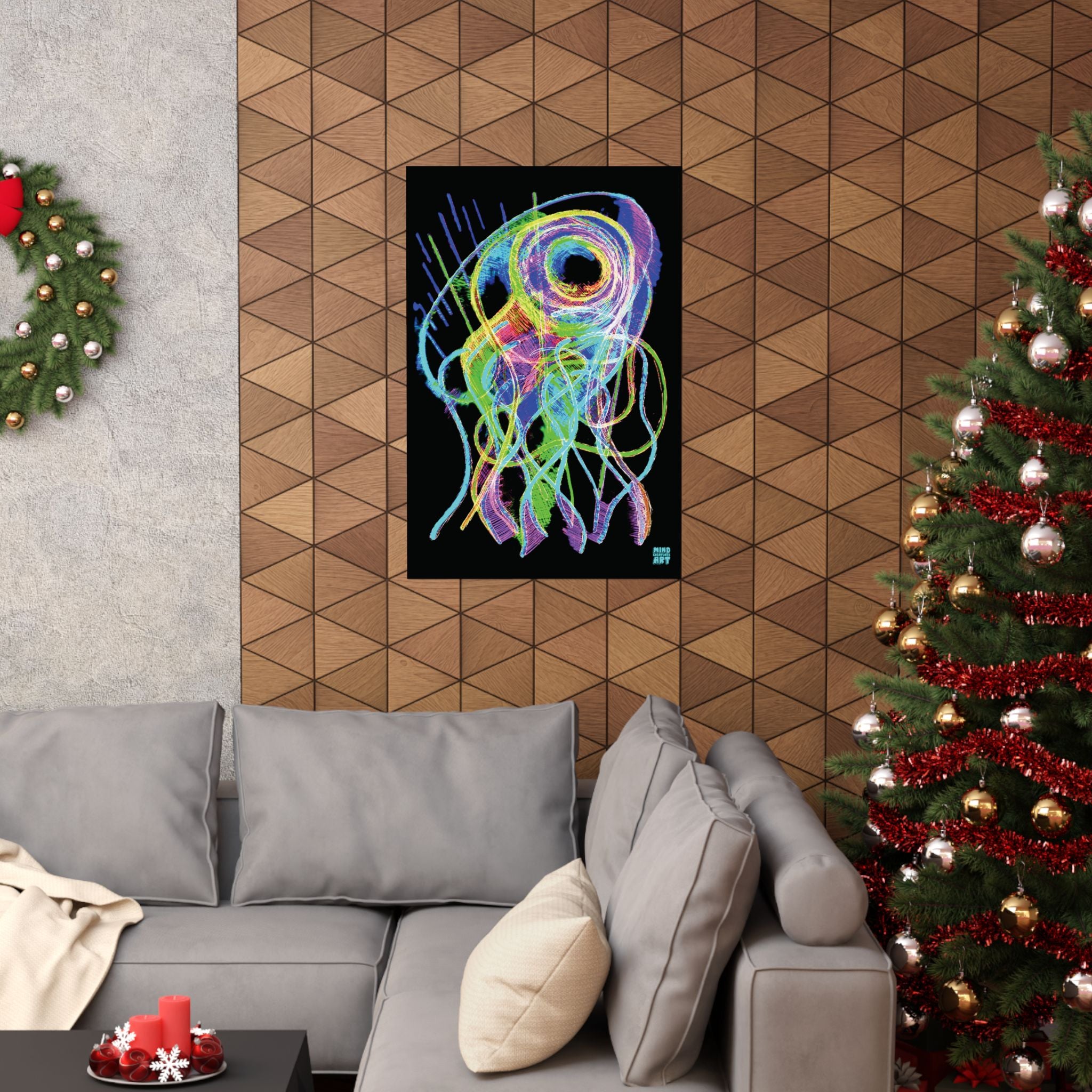 Jelly Jam (Neon, Black Background) Matte Poster