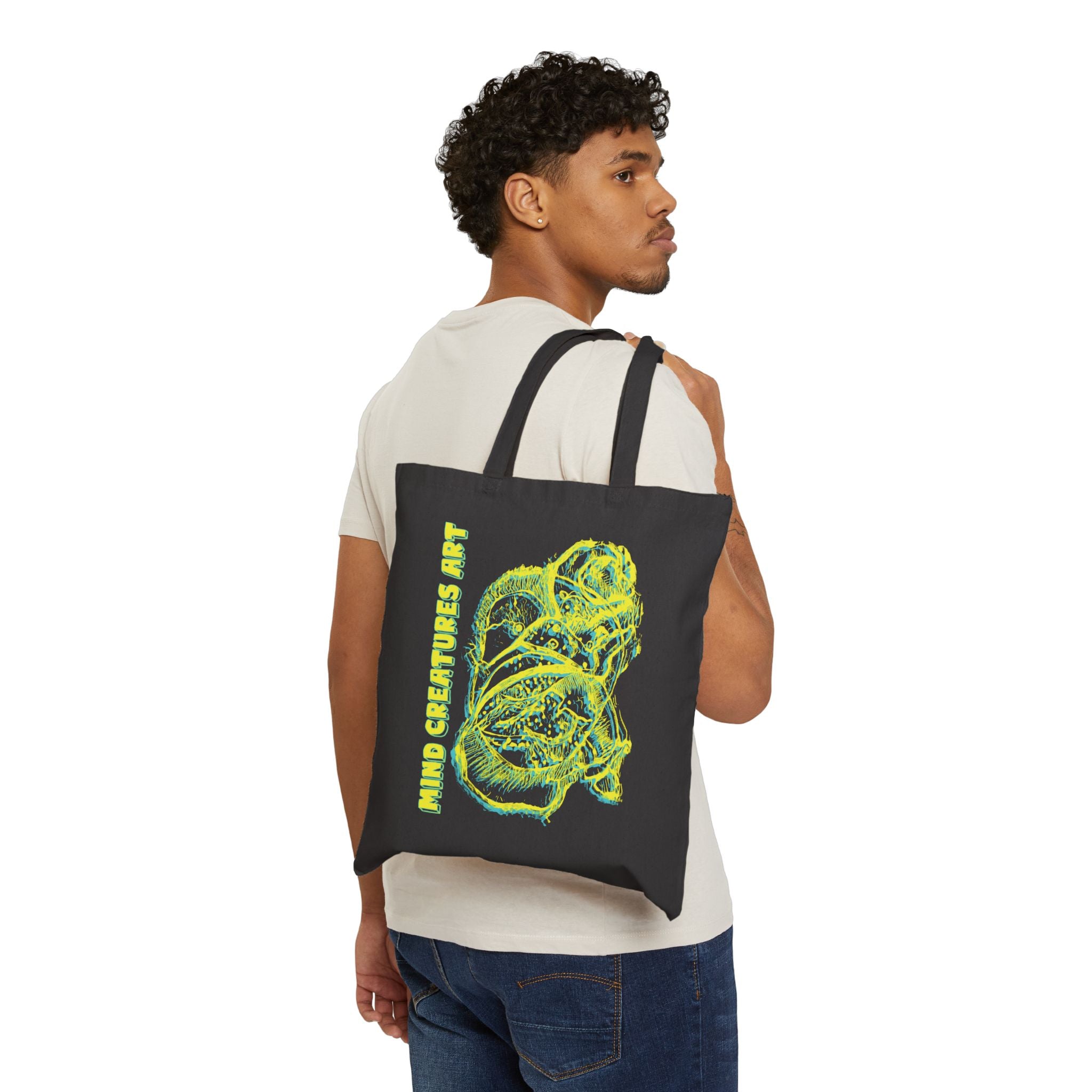 Exploration (Blur, Blue & Yellow) Cotton Canvas Tote Bag