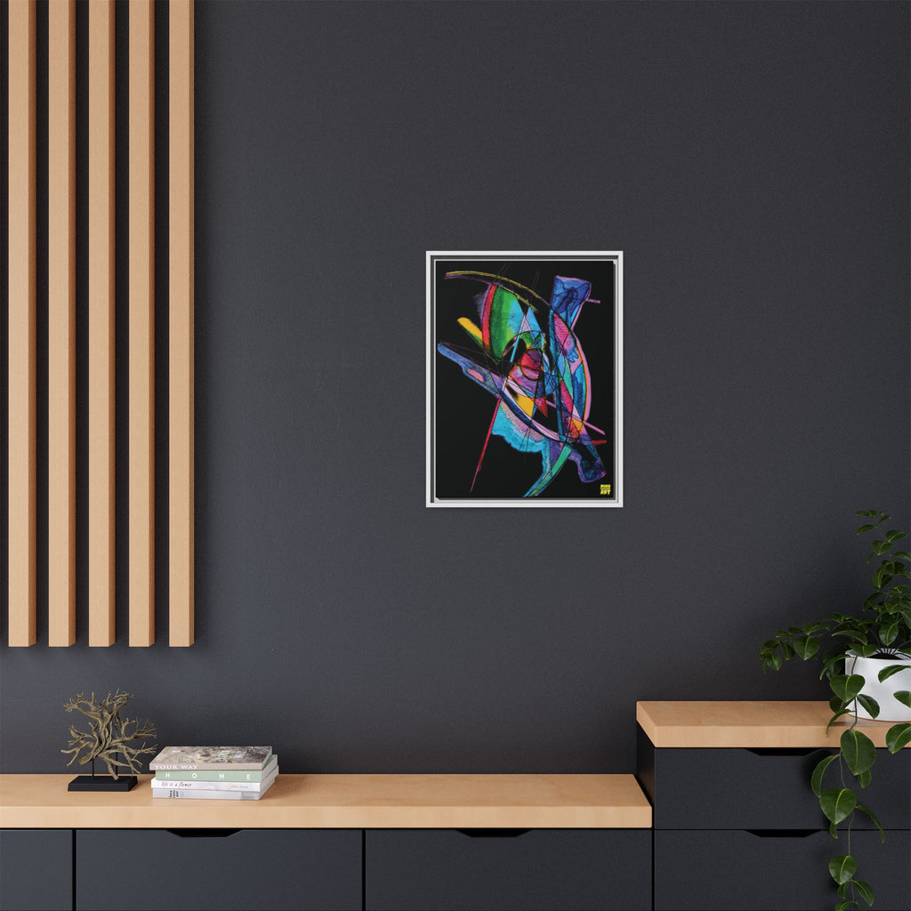 Watching (Black Background) Matte Canvas, Framed
