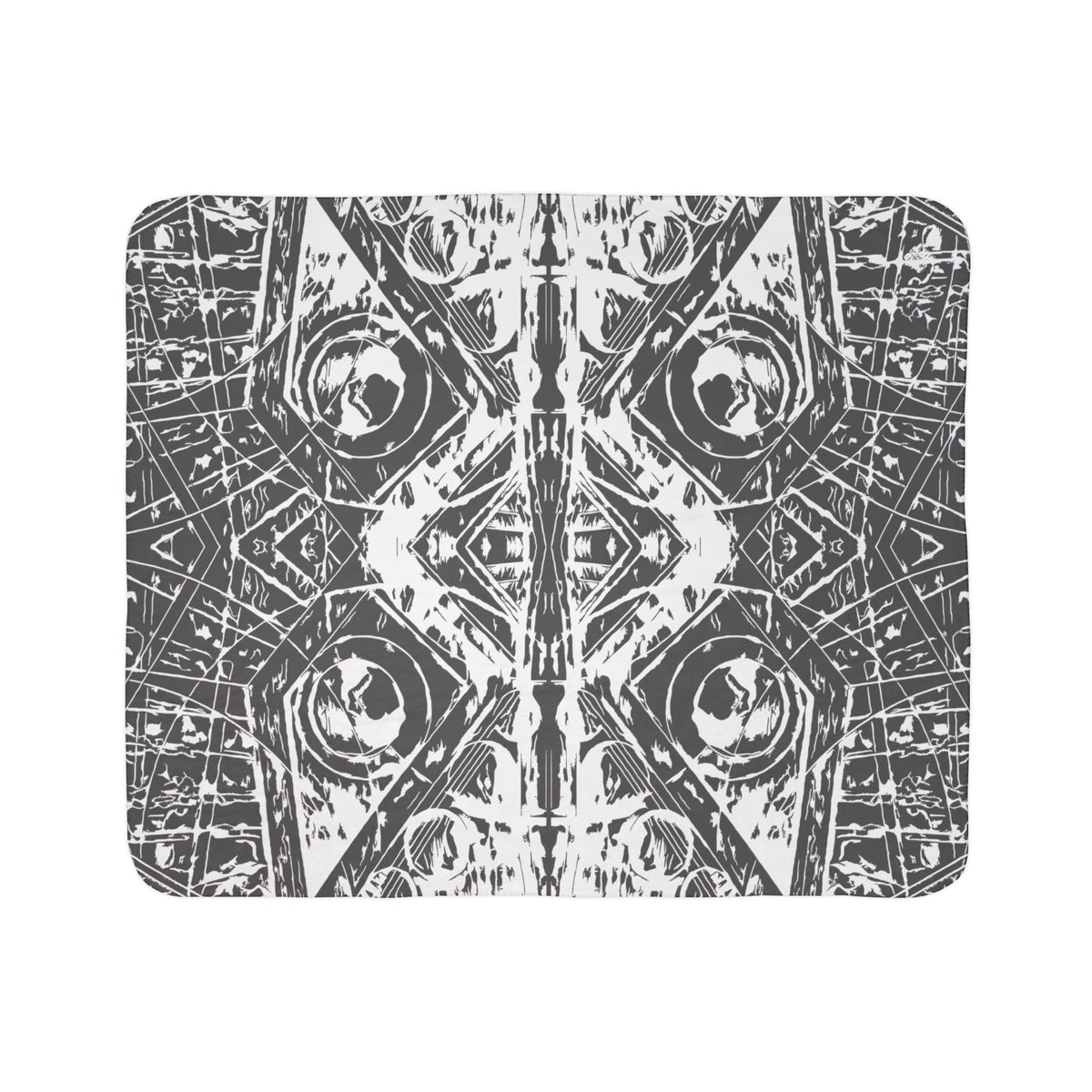 Love (White, Mirror, Dark Gray Background) Fleece Sherpa Blanket