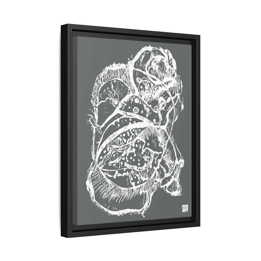 Exploration (White, Dark Gray Background) Matte Canvas, Framed