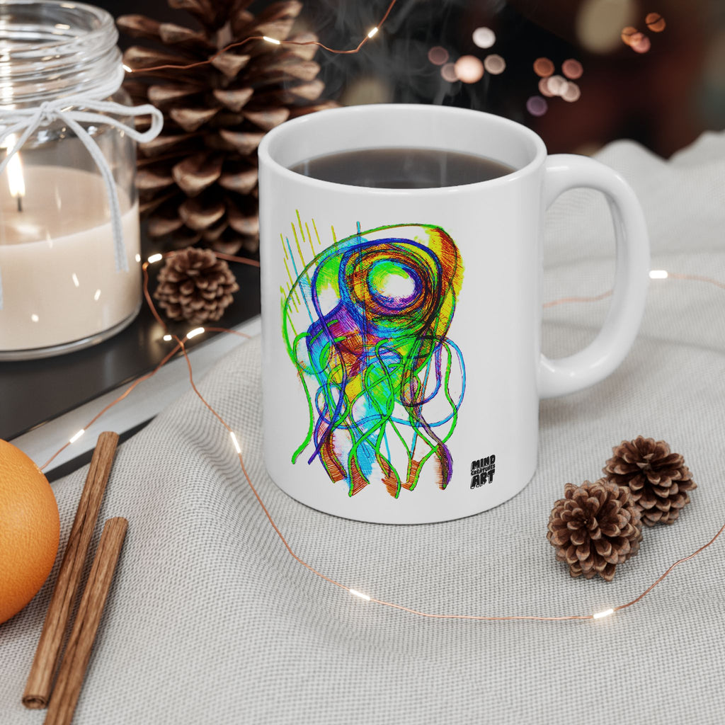 Jelly Jam White Ceramic Mug, (11oz, 15oz)