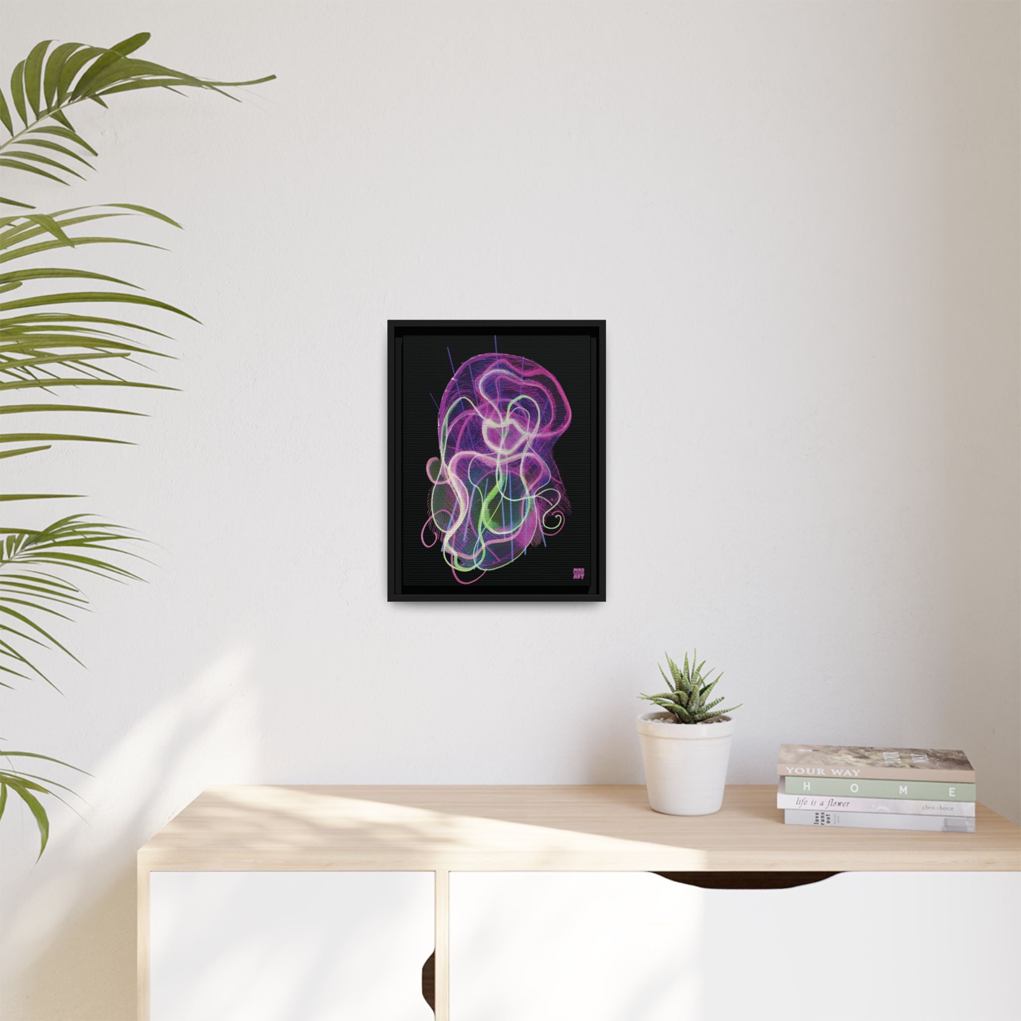 Davy Jones (Electric Pink, Black Background) Matte Canvas, Framed