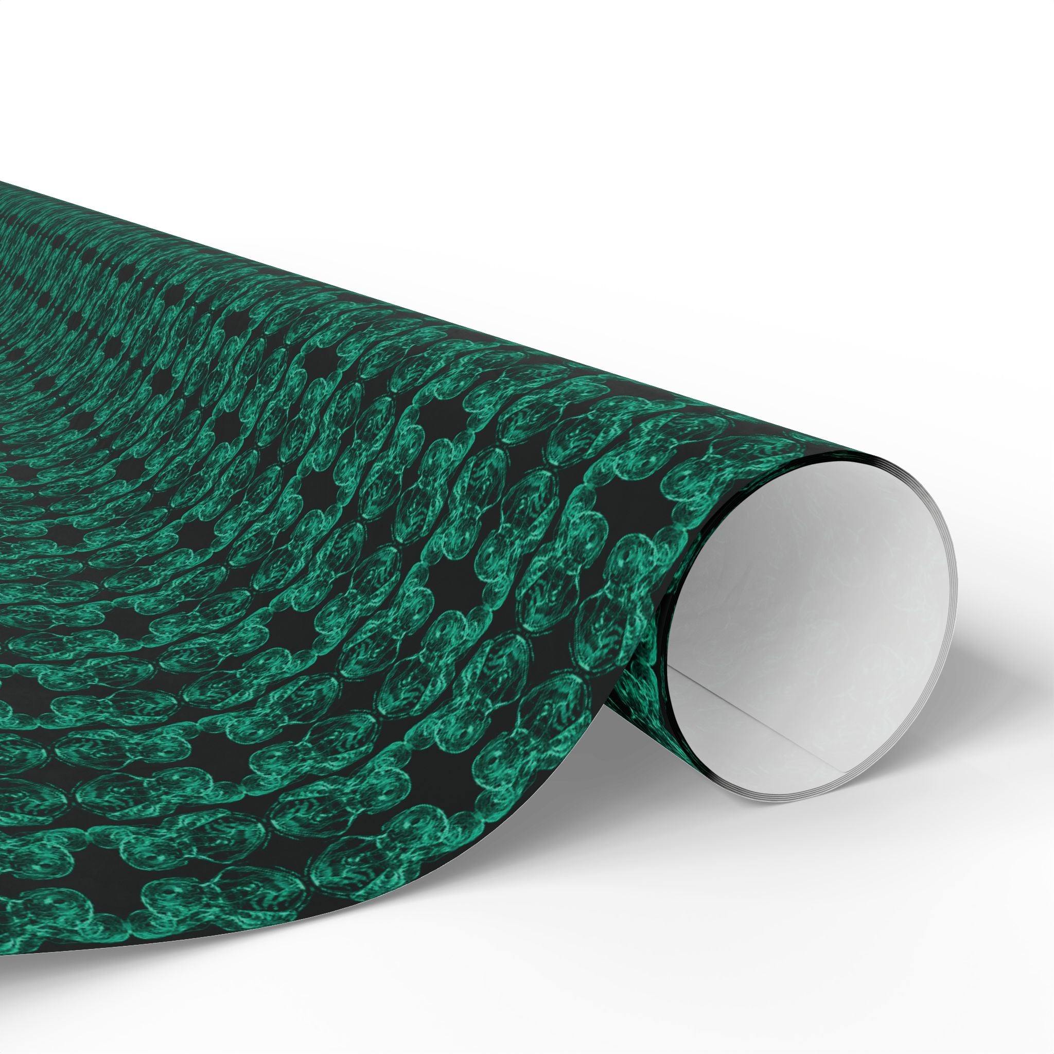 Curiosity (Emerald, Black Background) Heavy Wrapping Paper