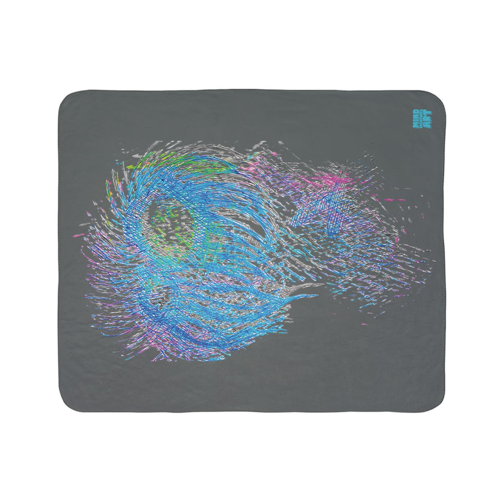Party Monster (Dark Gray Background) Fleece Sherpa Blanket