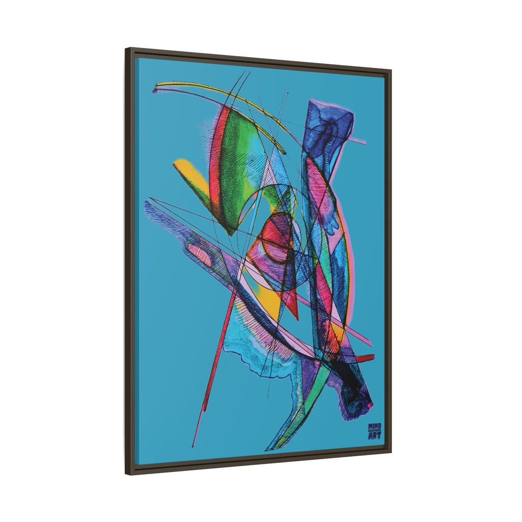 Watching (Turquoise Background) Matte Canvas, Framed