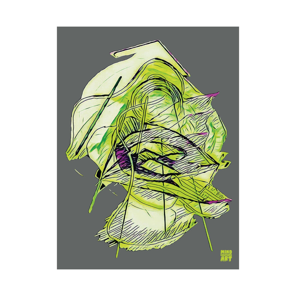 Dive Reflex (Lime, Dark Gray Background) Matte Poster