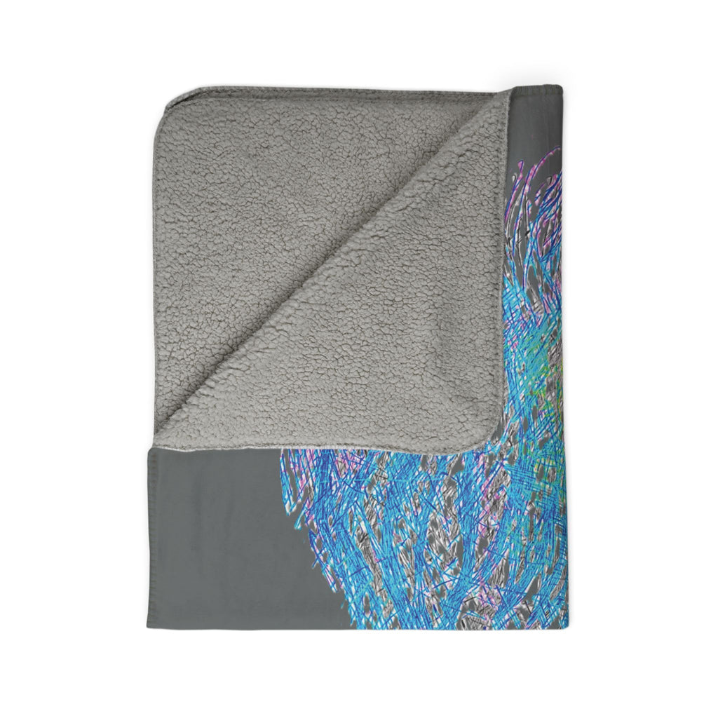 Party Monster (Dark Gray Background) Fleece Sherpa Blanket
