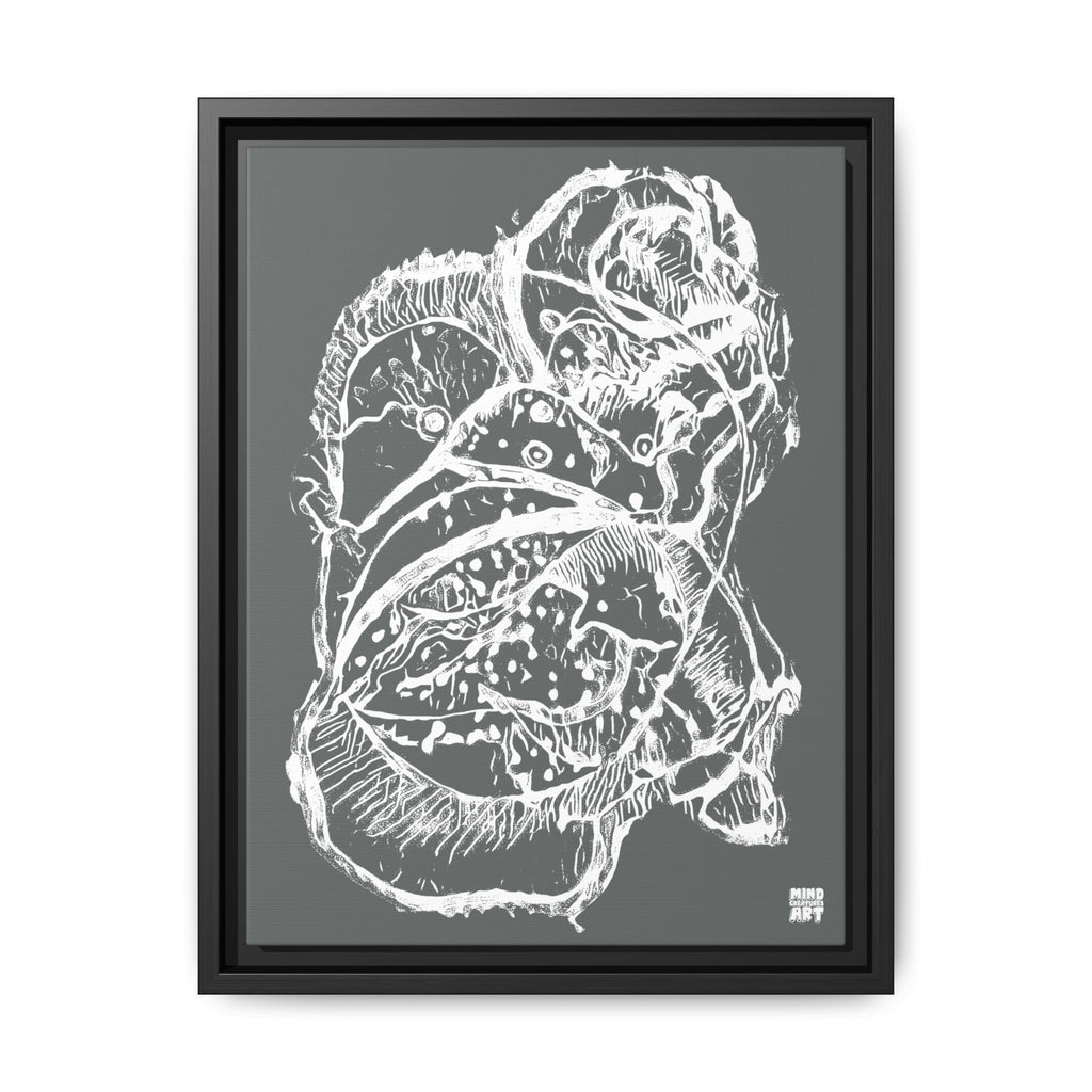 Exploration (White, Dark Gray Background) Matte Canvas, Framed