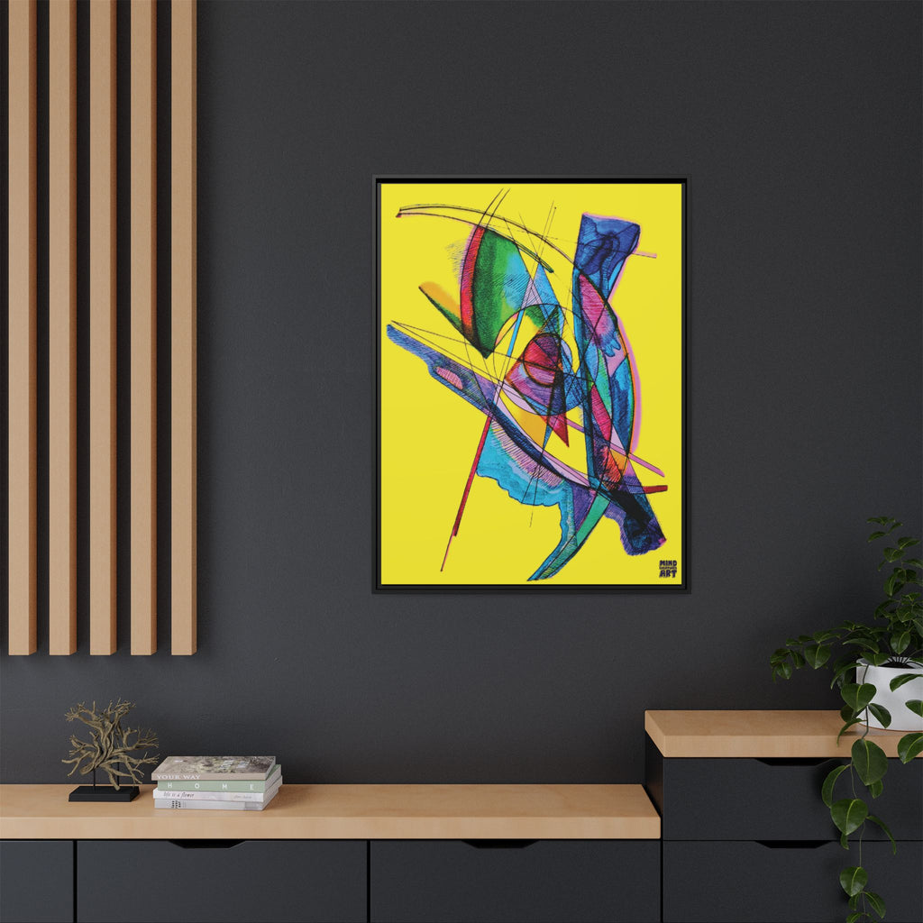 Watching (Yellow Background) Matte Canvas, Framed