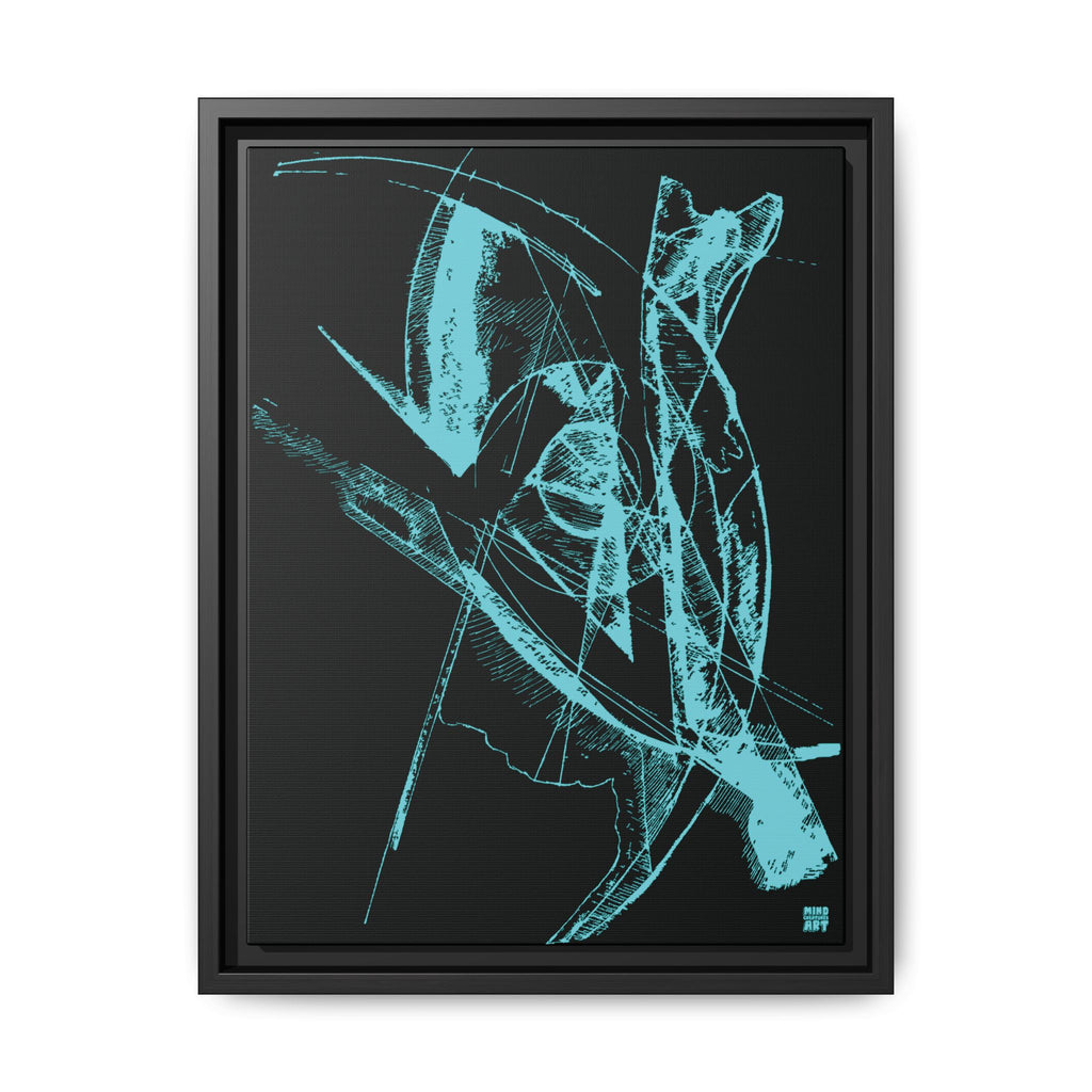 Watching (Aqua, Black Background) Matte Canvas, Framed