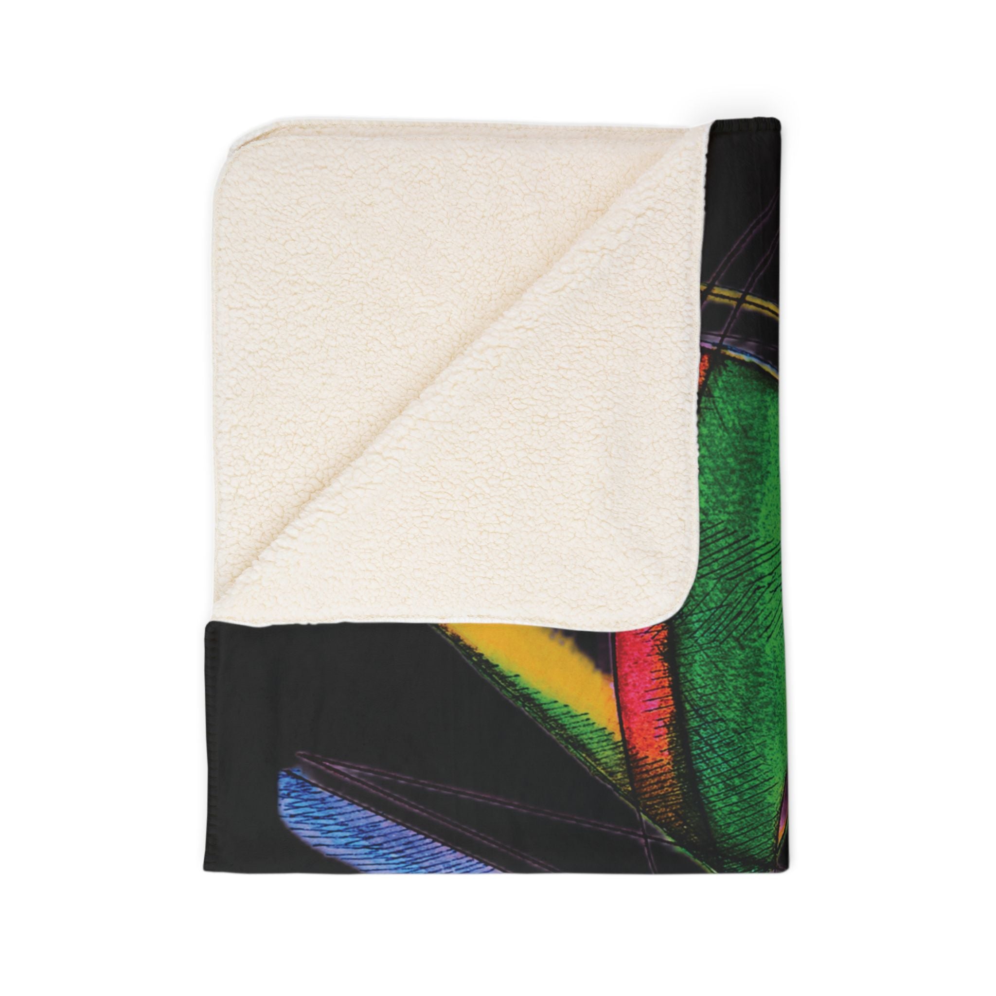 Watching (Black Background) Fleece Sherpa Blanket
