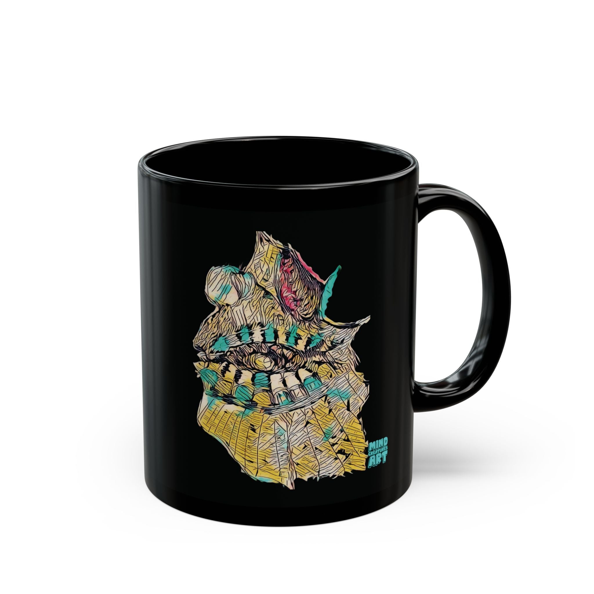 Hypnagogic (Gold) Black Ceramic Mug (11oz, 15oz)