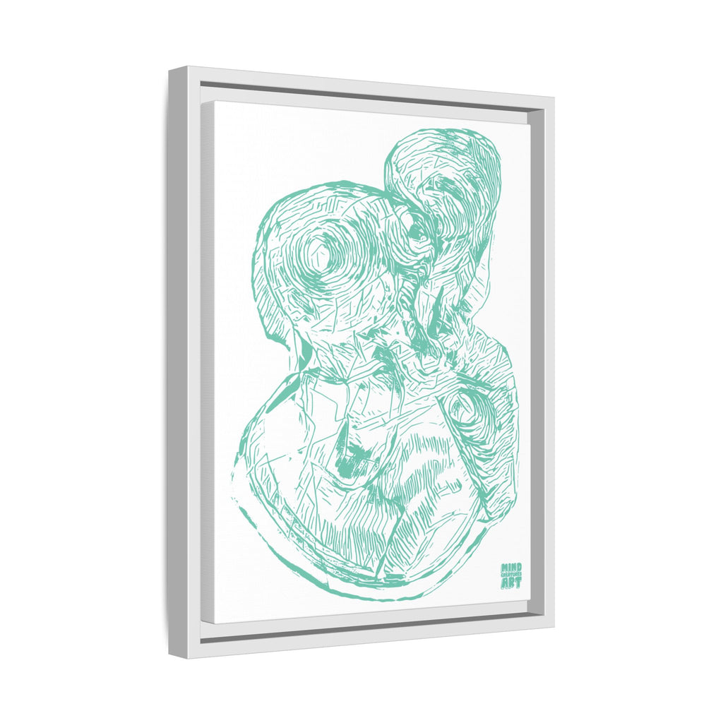 Curiosity (Teal, White Background) Matte Canvas, Framed