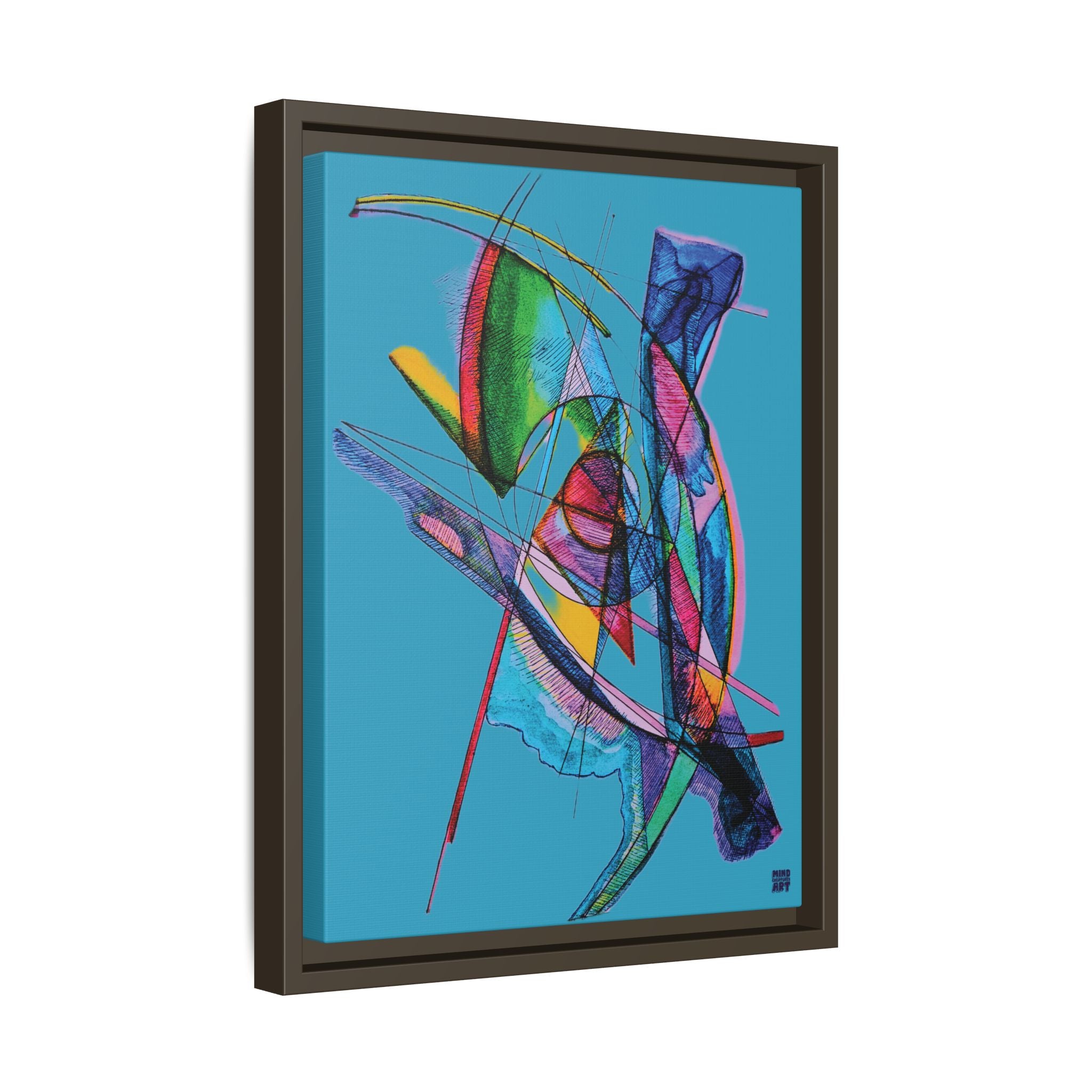Watching (Turquoise Background) Matte Canvas, Framed