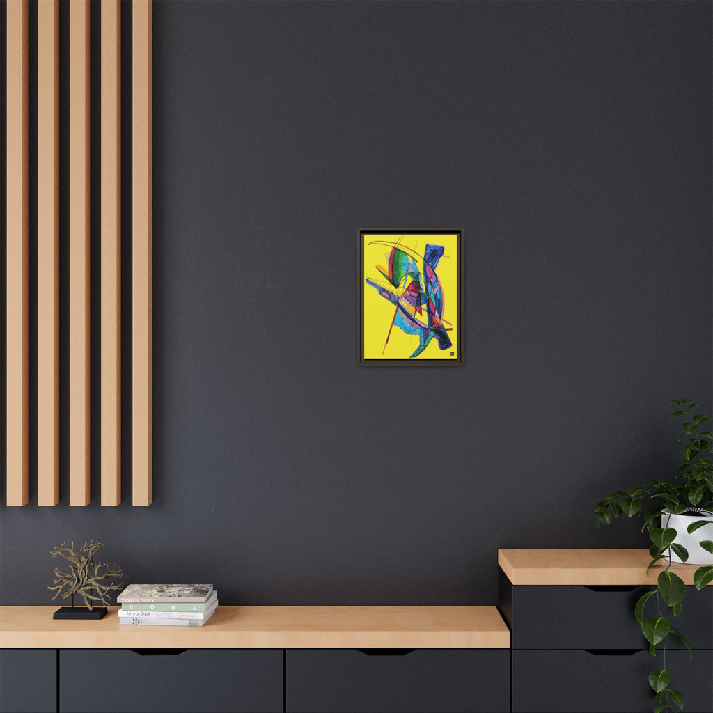 Watching (Yellow Background) Matte Canvas, Framed