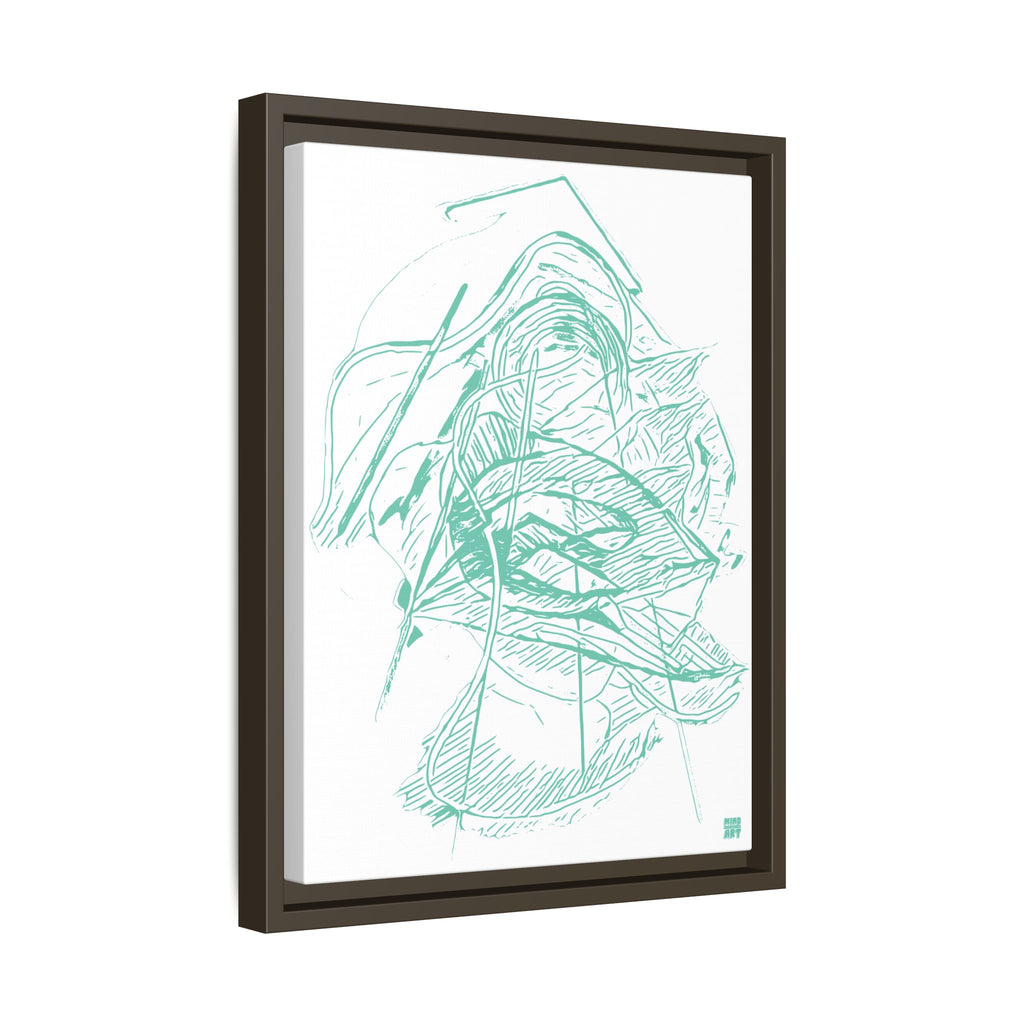 Dive Reflex (Teal, White Background) Matte Canvas, Framed