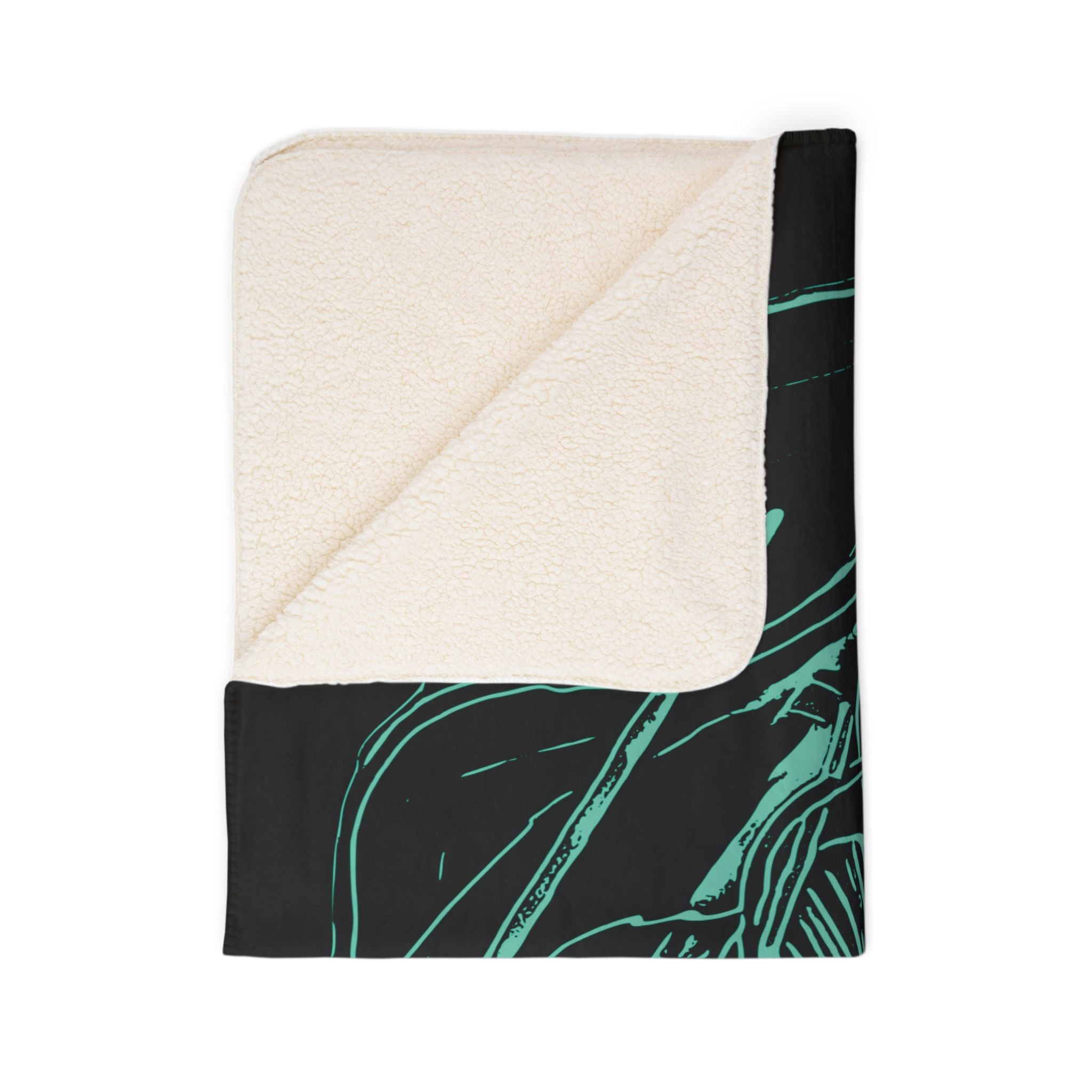 Dive Reflex (Teal) Fleece Sherpa Blanket