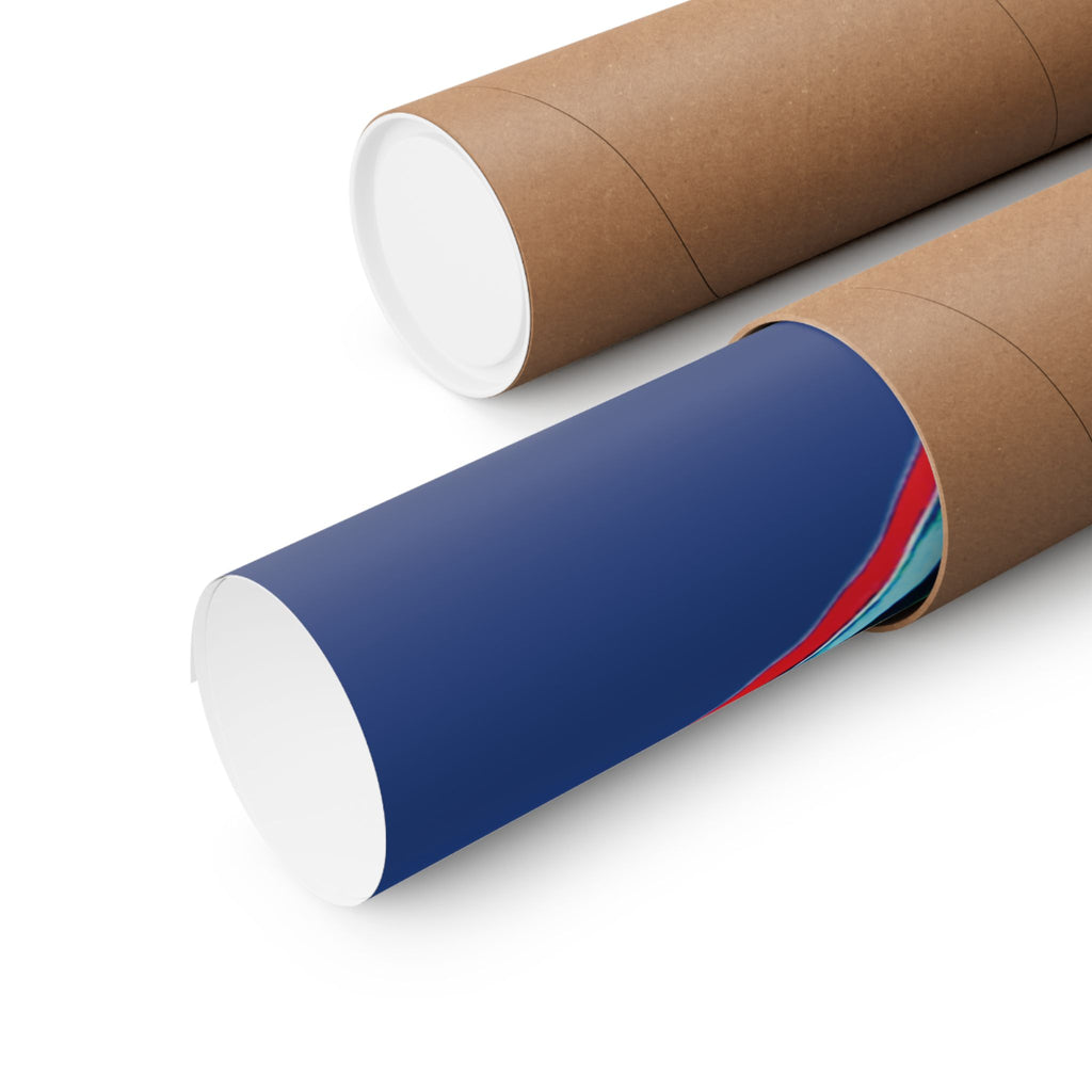 Curiosity (Red & Green, Dark Blue Background) Matte Poster