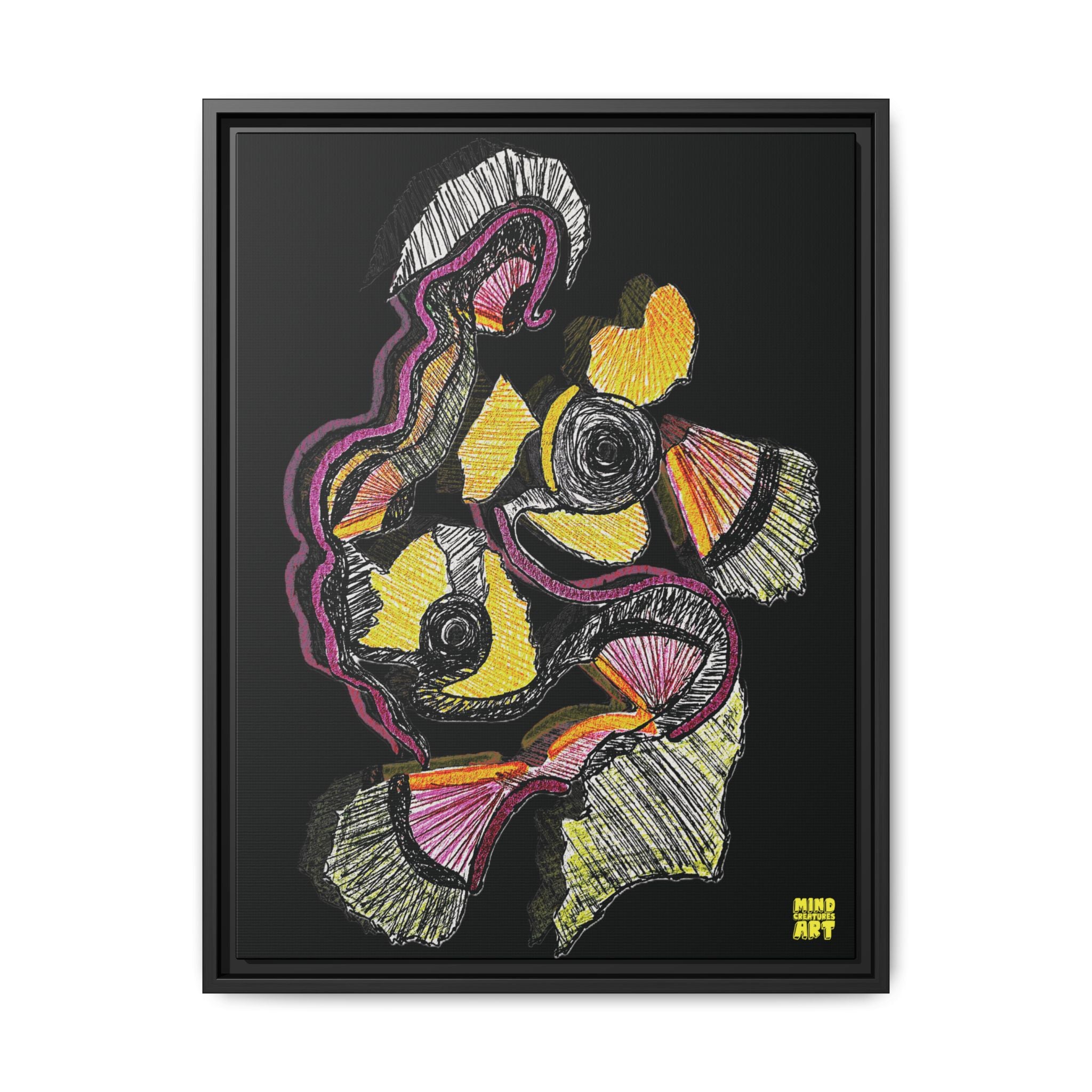 Crimson Teacher (Black Background) Matte Canvas, Framed