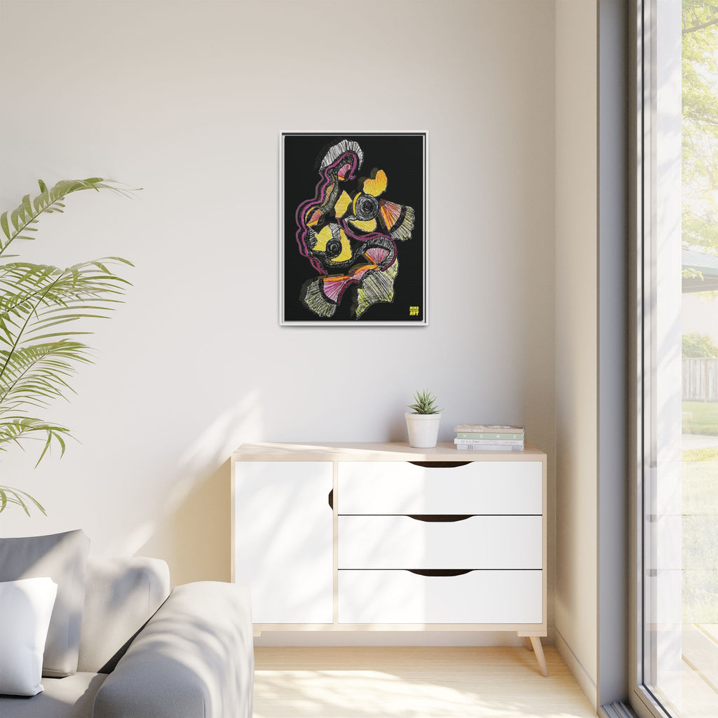 Crimson Teacher (Black Background) Matte Canvas, Framed