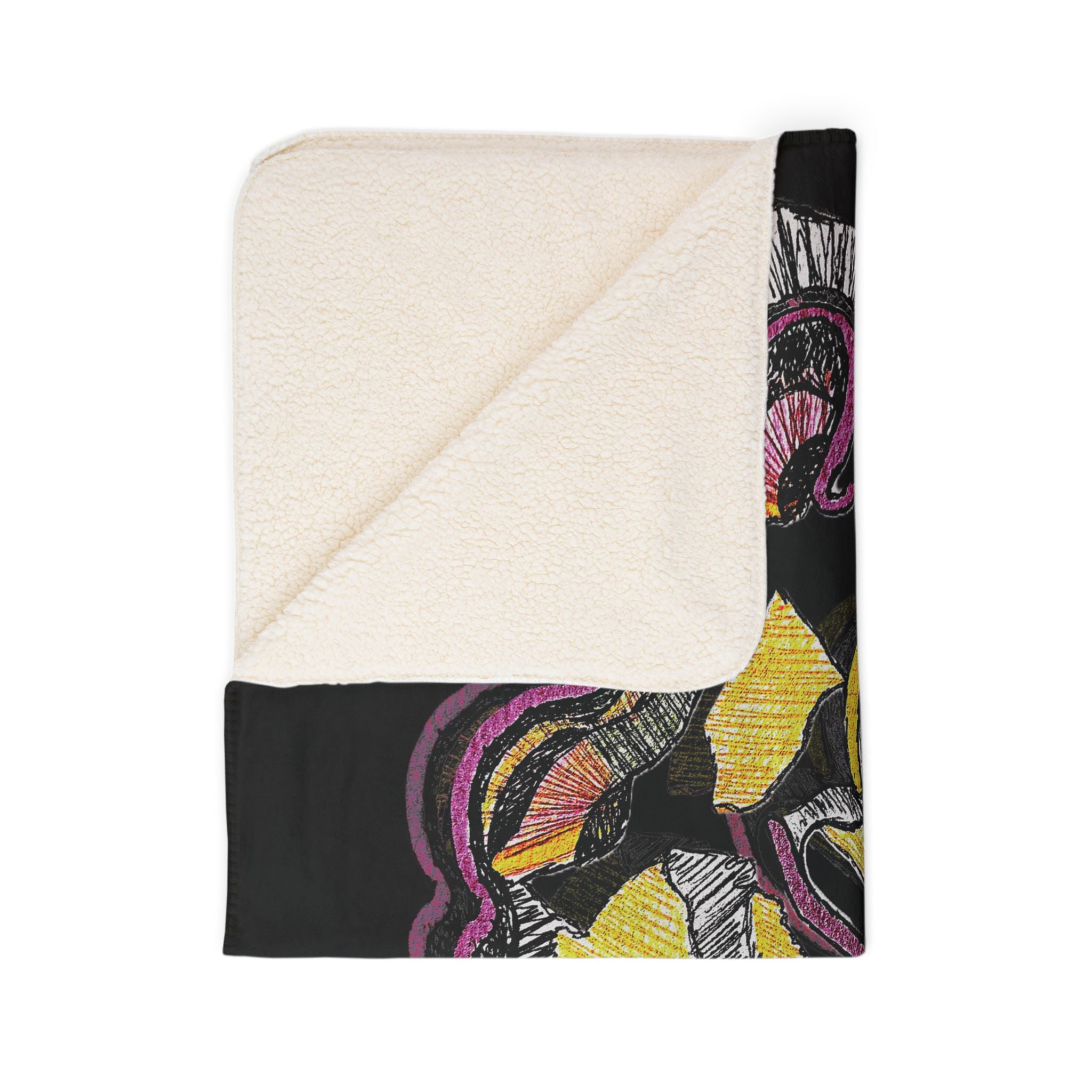 Crimson Teacher (Black Background) Fleece Sherpa Blanket