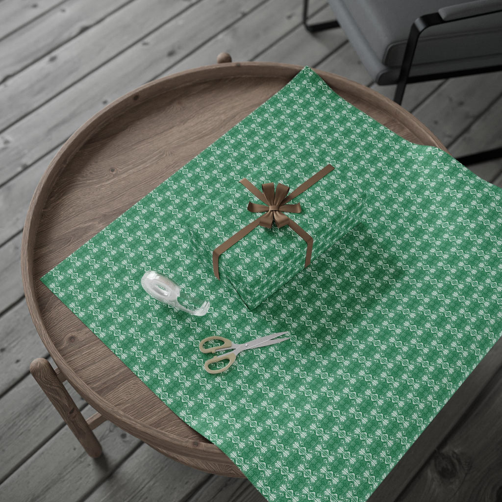 Love (White, Green Background) Heavy Wrapping Paper