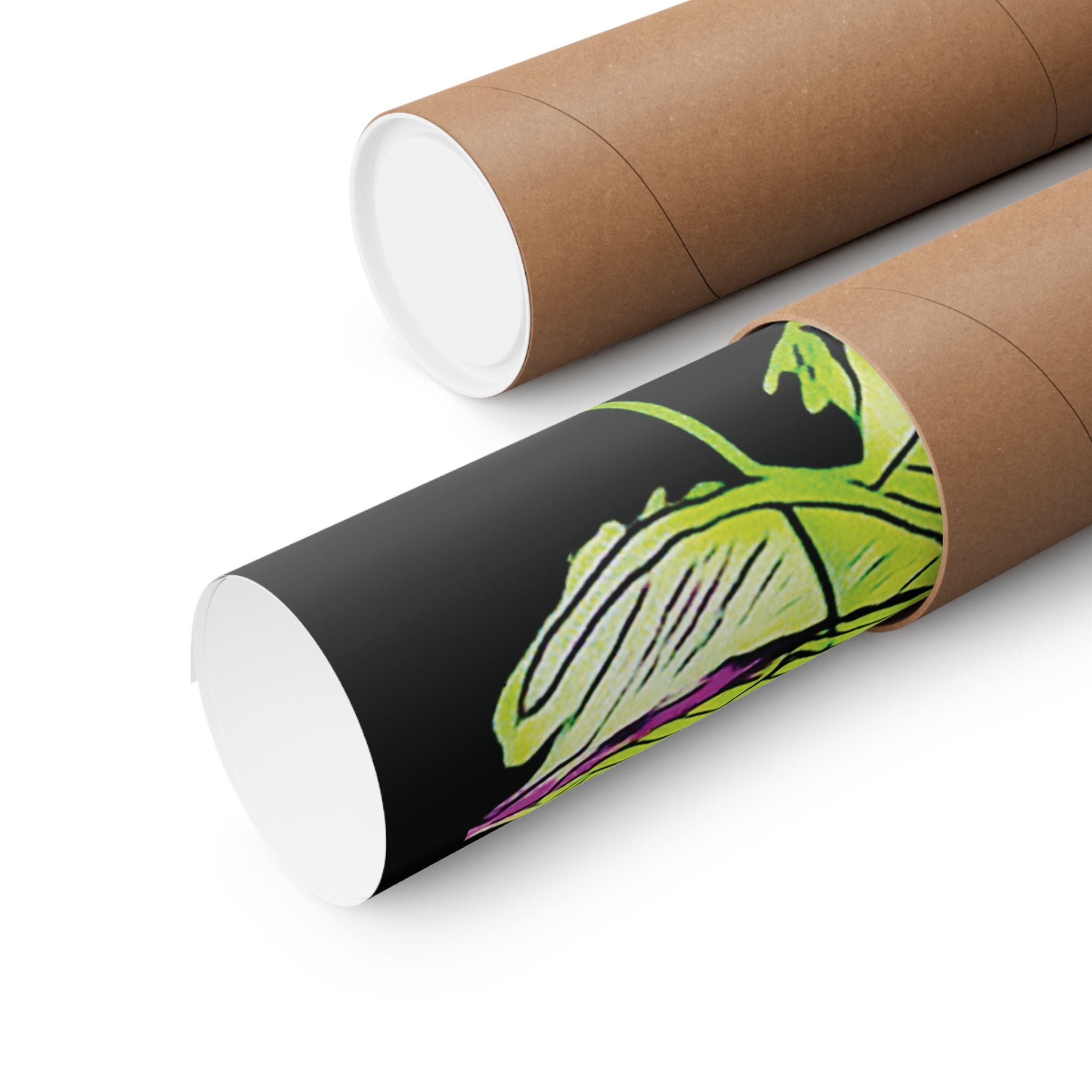 Dive Reflex (Lime, Black Background) Matte Poster
