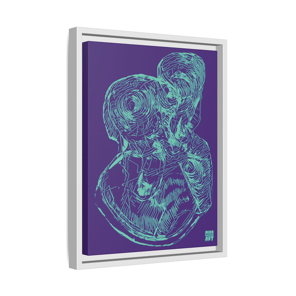 Curiosity (Teal, Purple Background) Matte Canvas, Framed