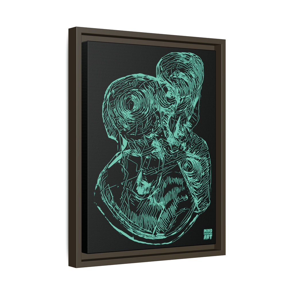 Curiosity (Teal, Black Background) Matte Canvas, Framed
